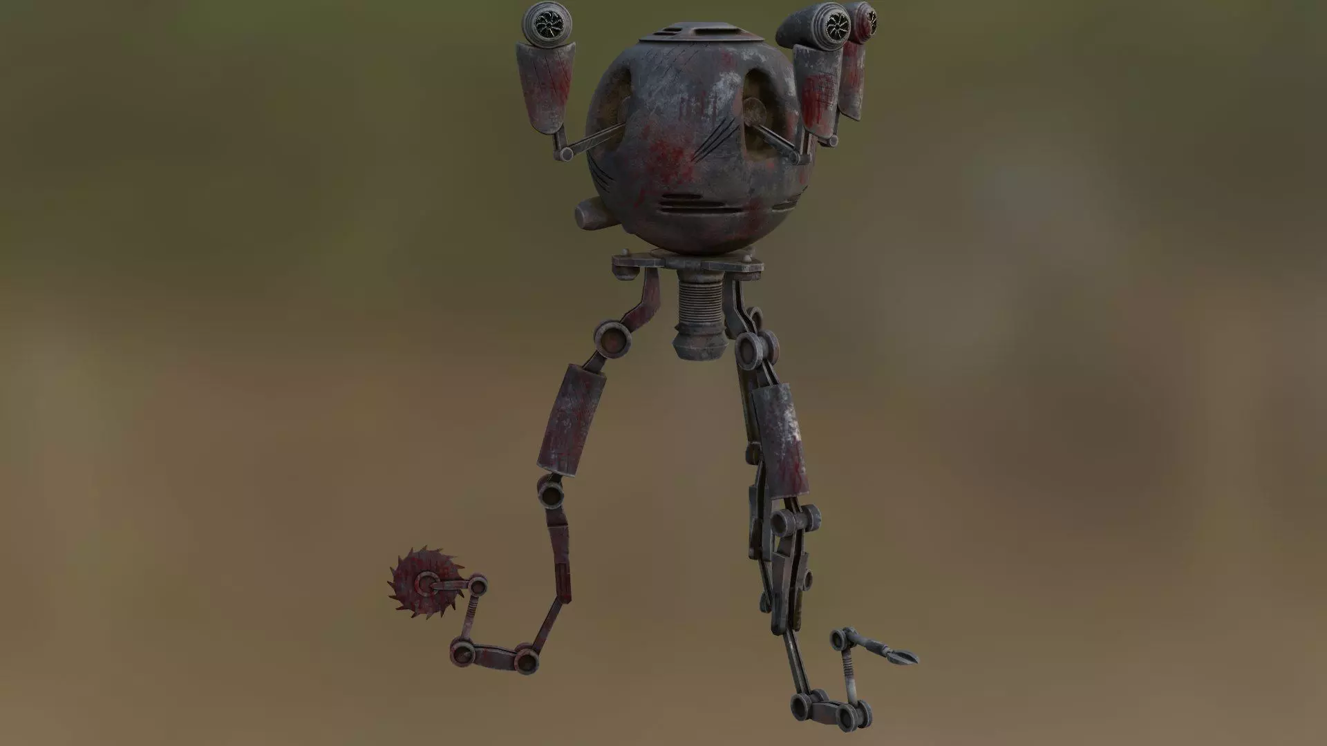 Robot Mister Handy Fallout  Mr Handy with rig 3D model_0