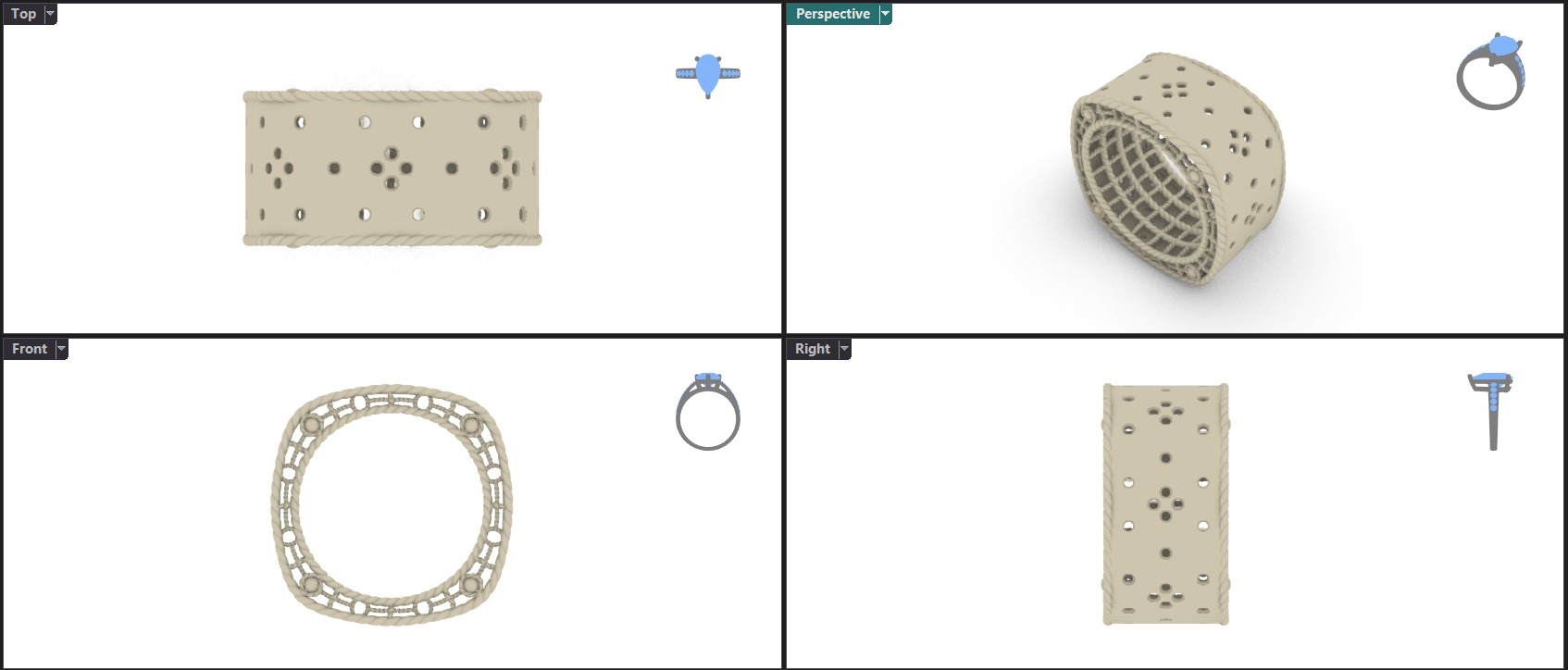 Luxury Princess Ring 3D print model_3