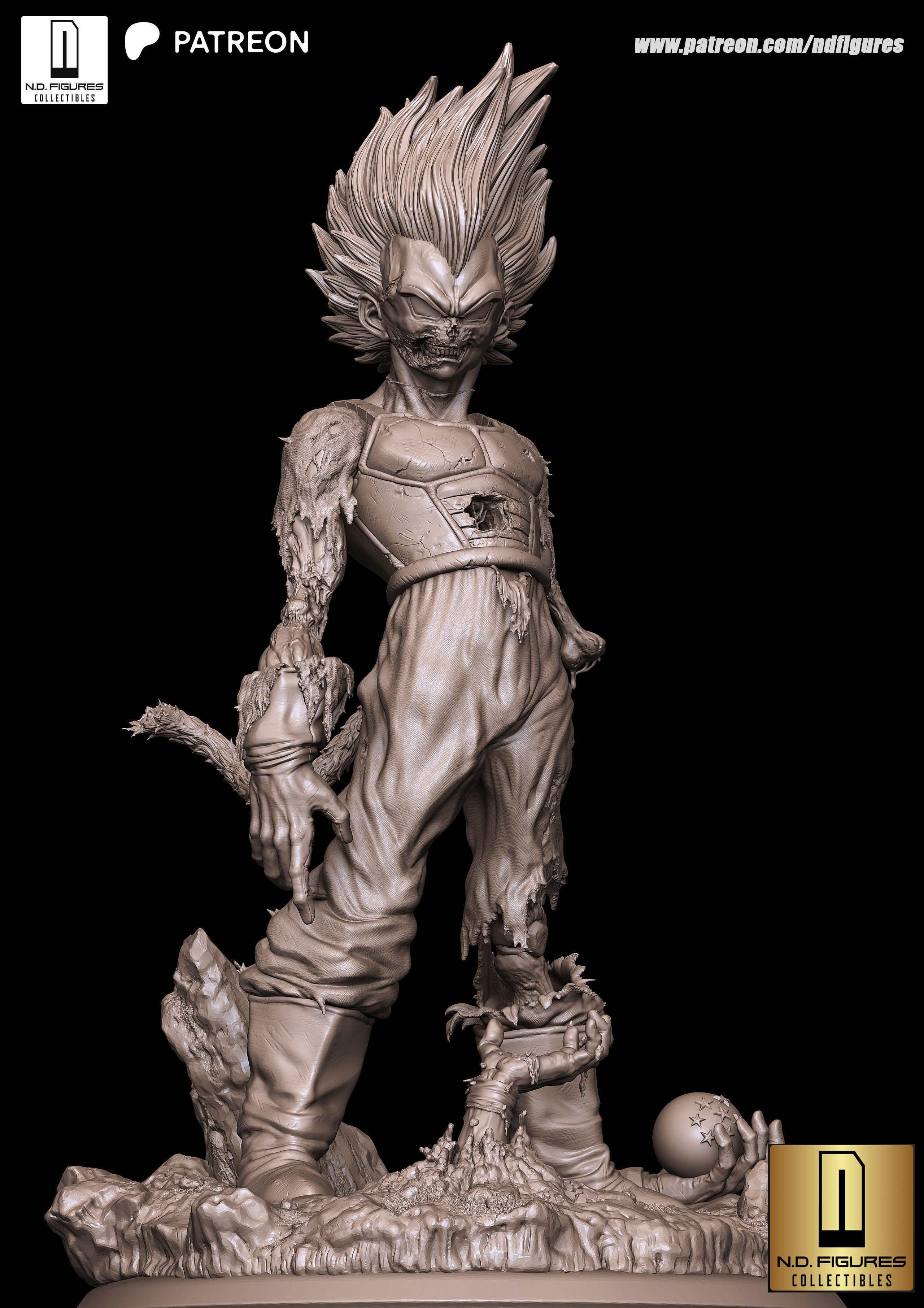 Vegeta Zumbi 3D print model_11