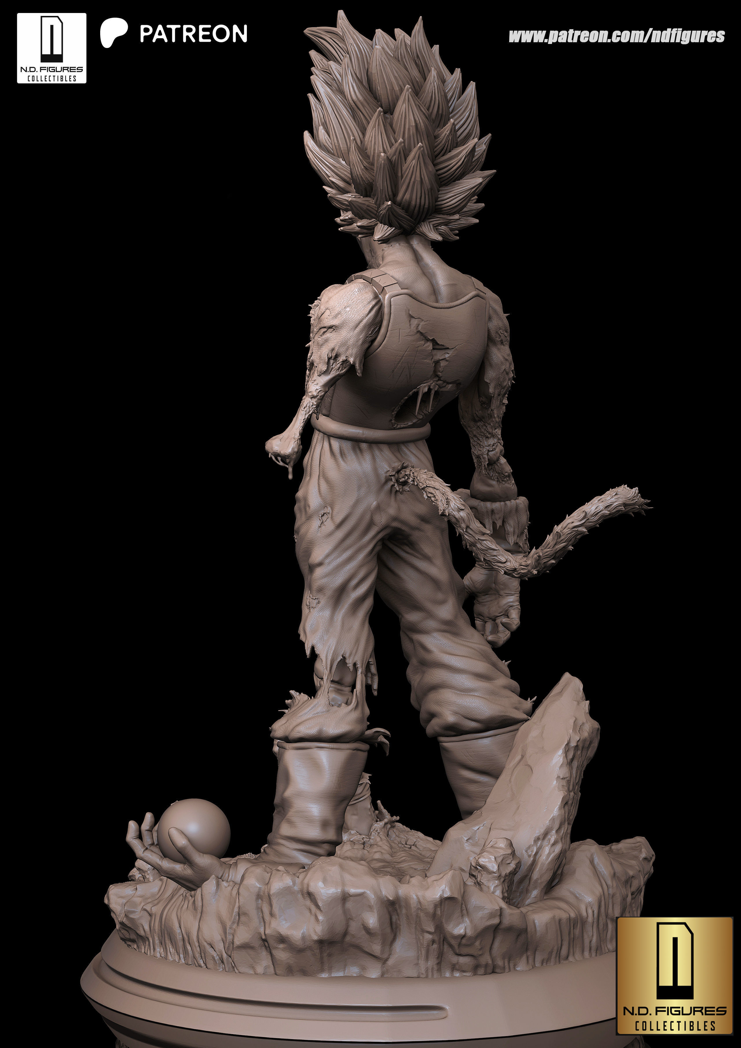 Vegeta Zumbi 3D print model_9