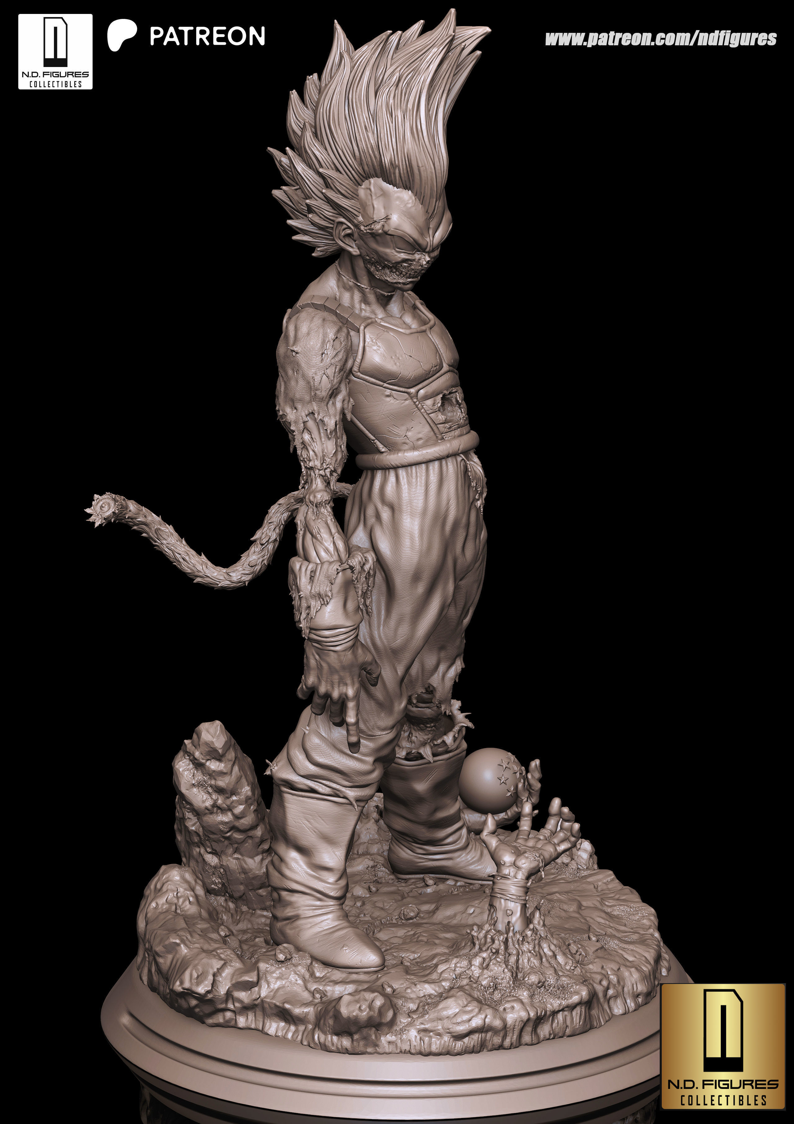 Vegeta Zumbi 3D print model_7