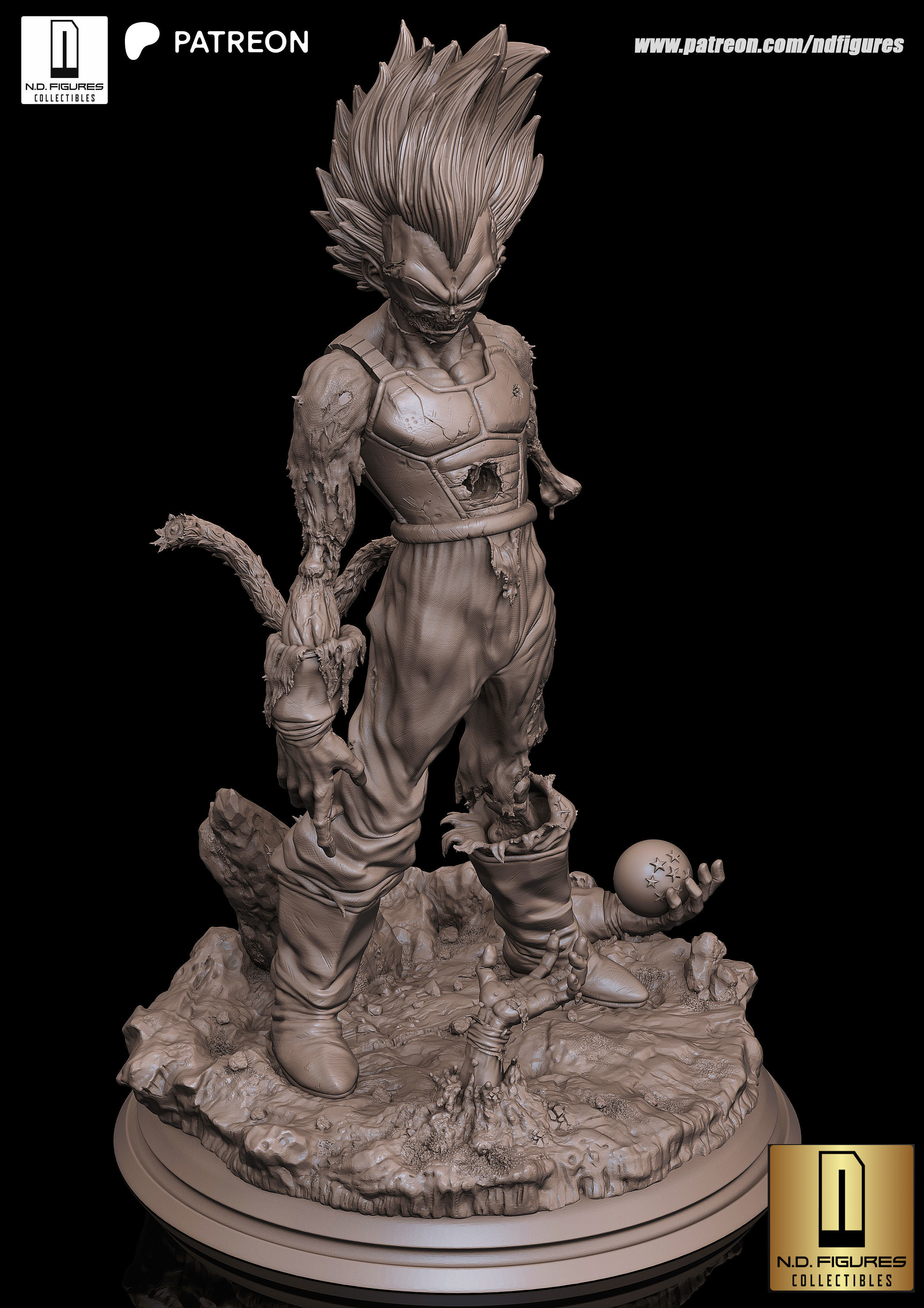 Vegeta Zumbi 3D print model_6