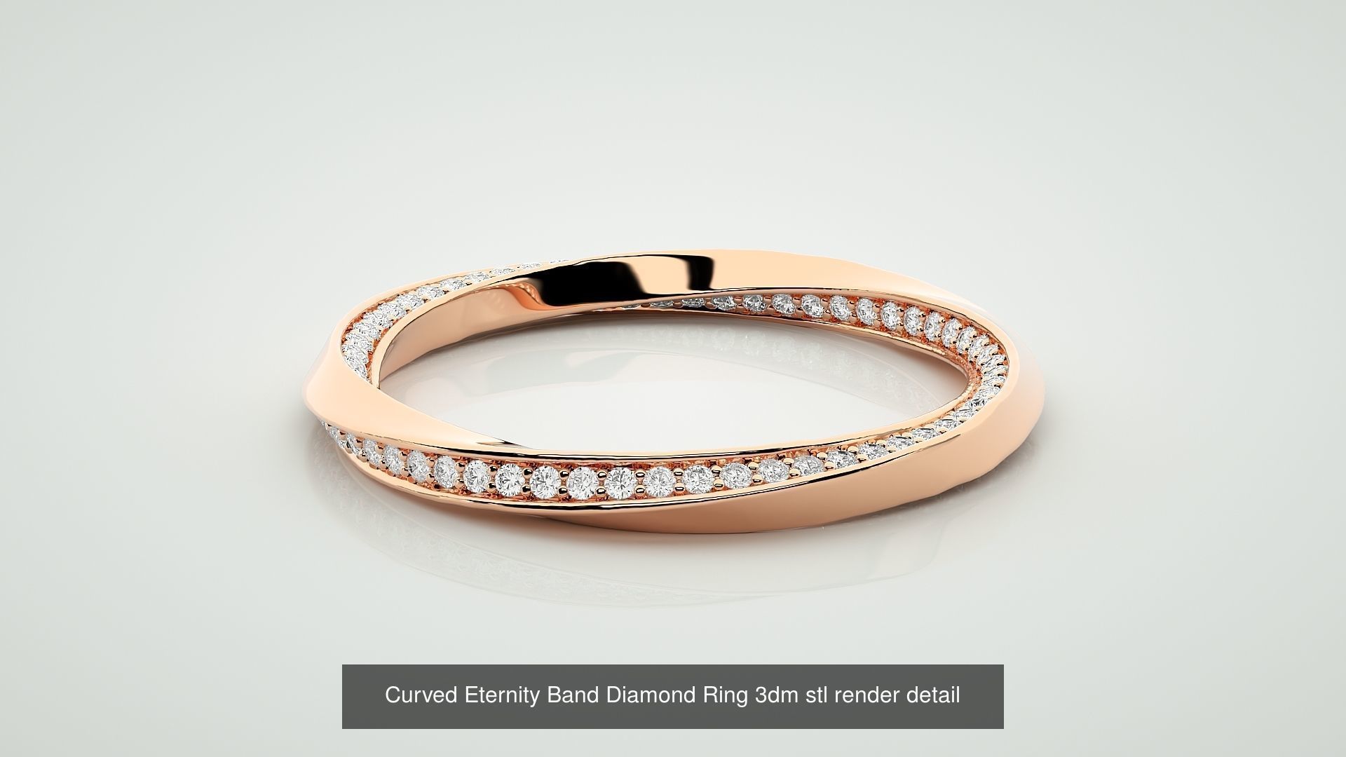 9 Curved Wire Diamond Band Ring 3dm stl obj renders details 3D Model Collection_3