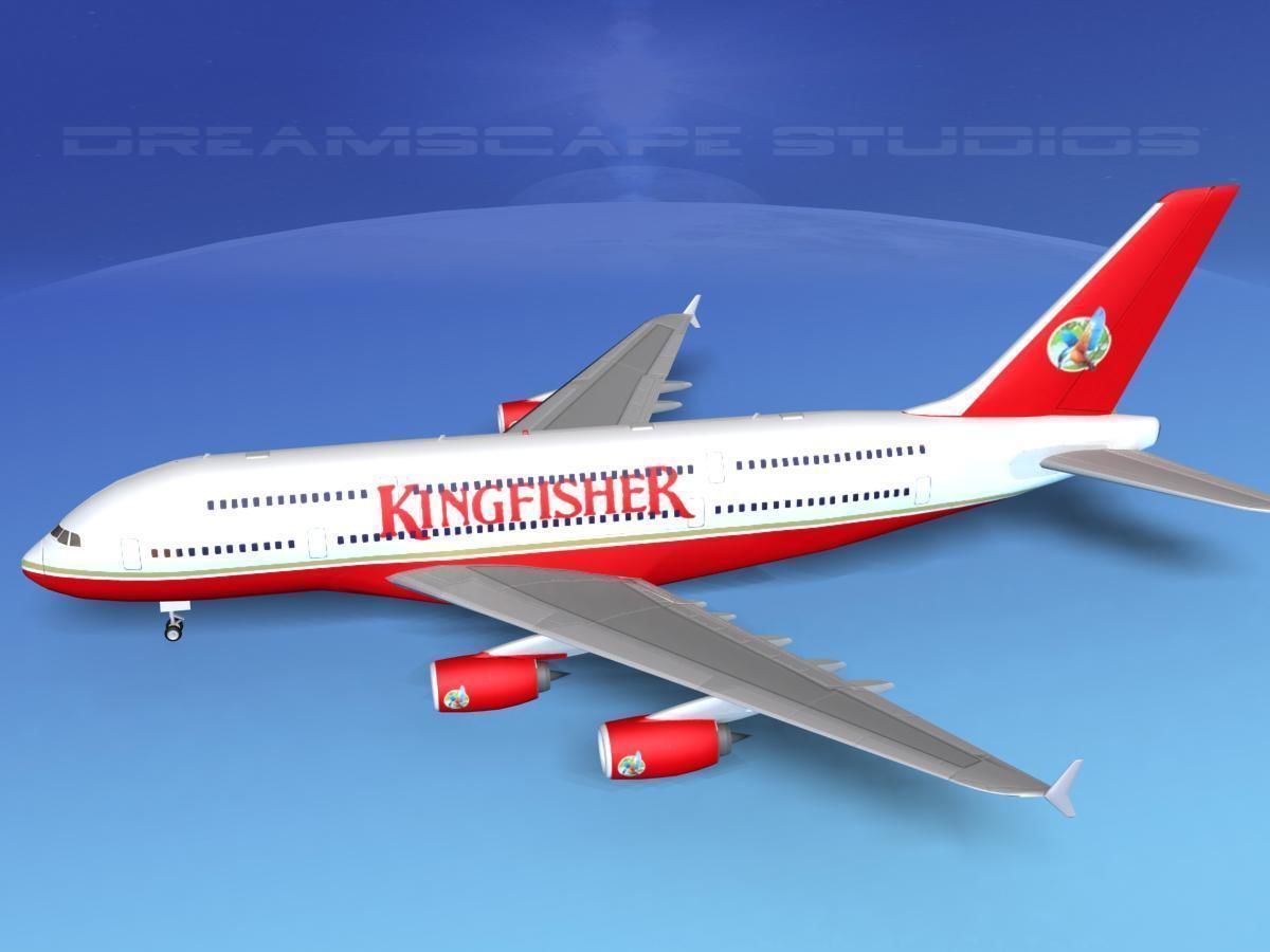 Airbus A380-800 Kingfisher 3D model_10