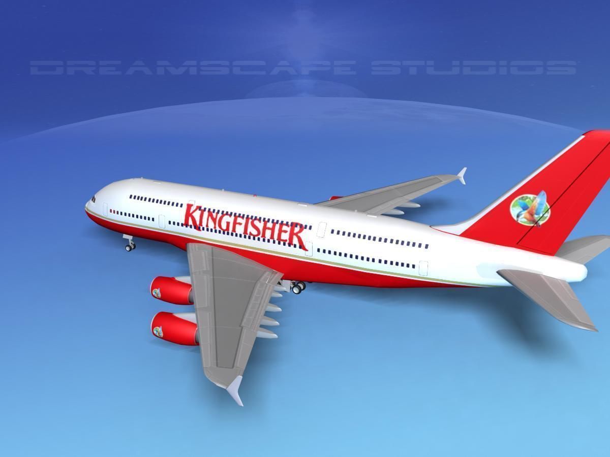 Airbus A380-800 Kingfisher 3D model_9