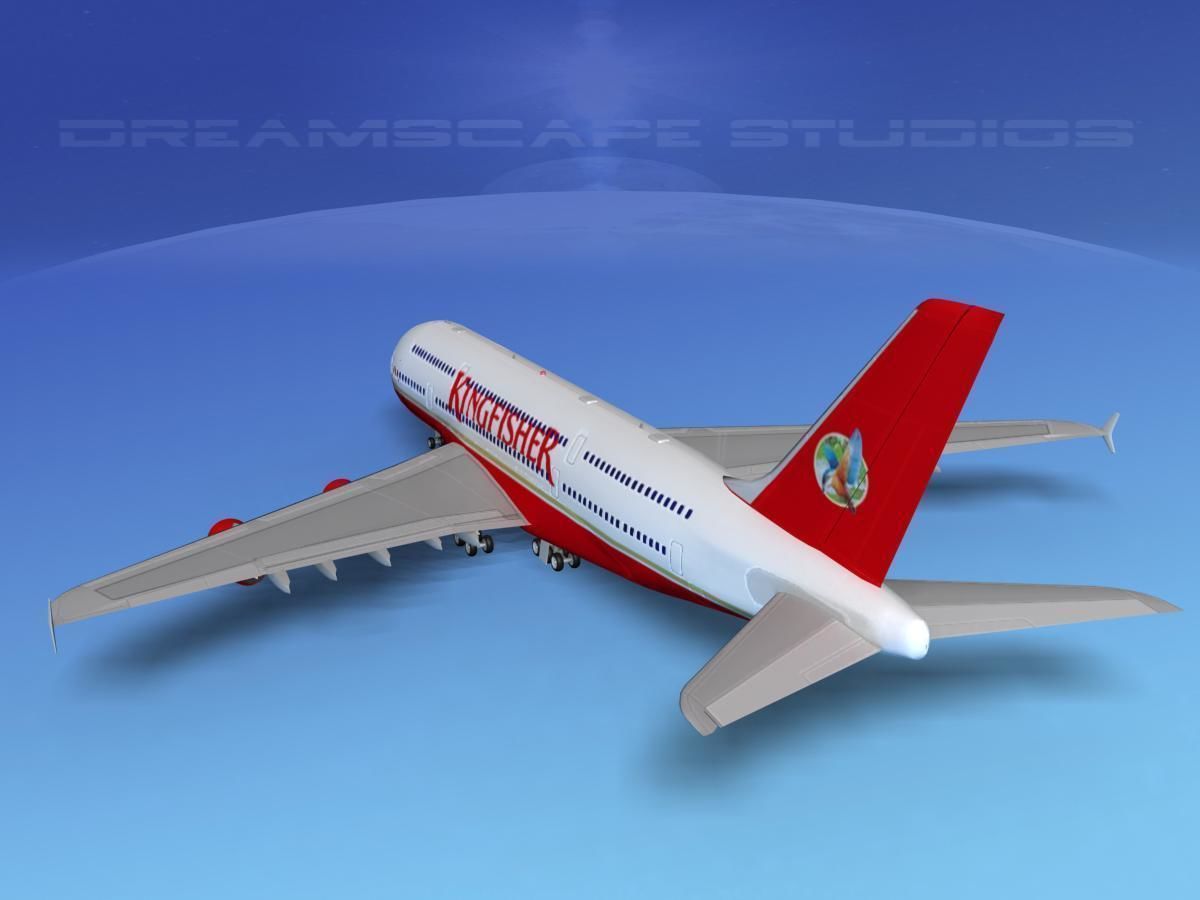 Airbus A380-800 Kingfisher 3D model_8