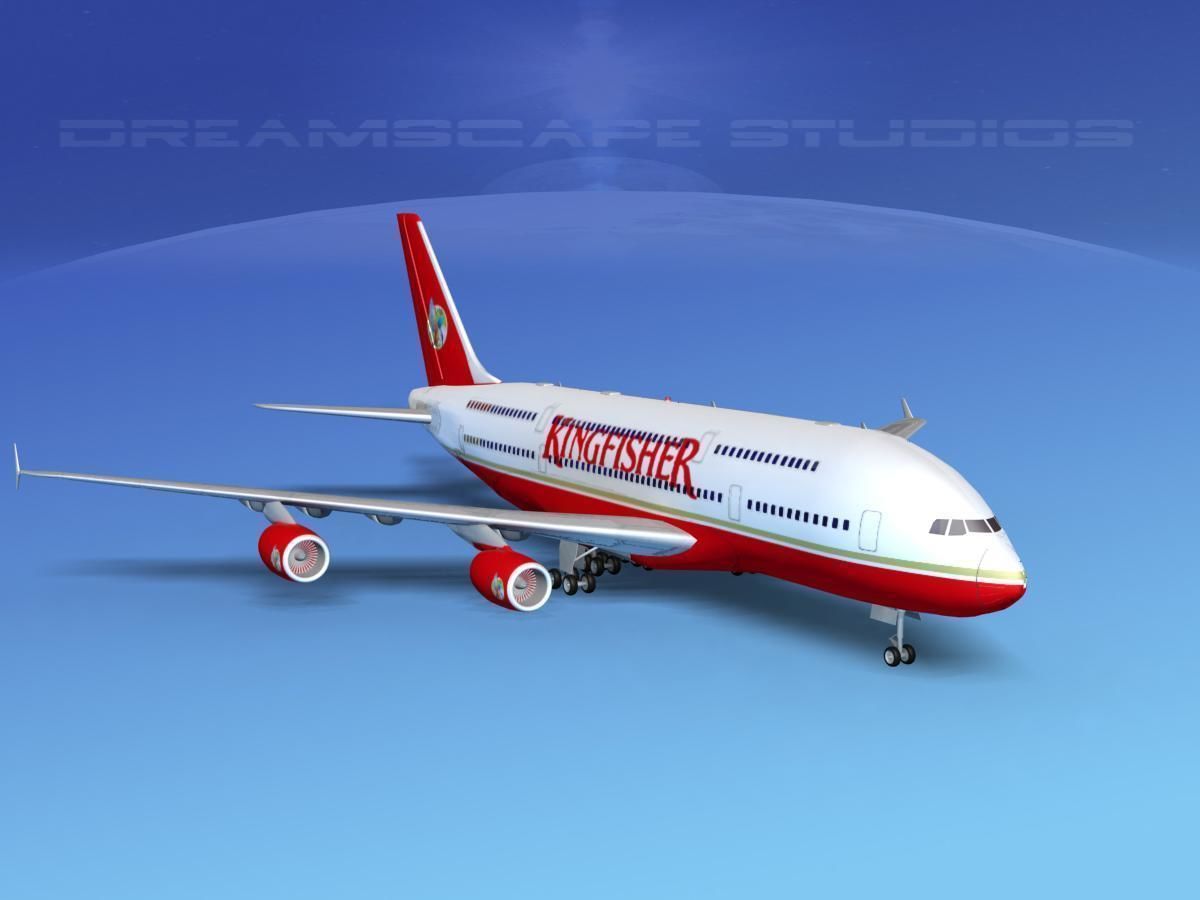 Airbus A380-800 Kingfisher 3D model_3