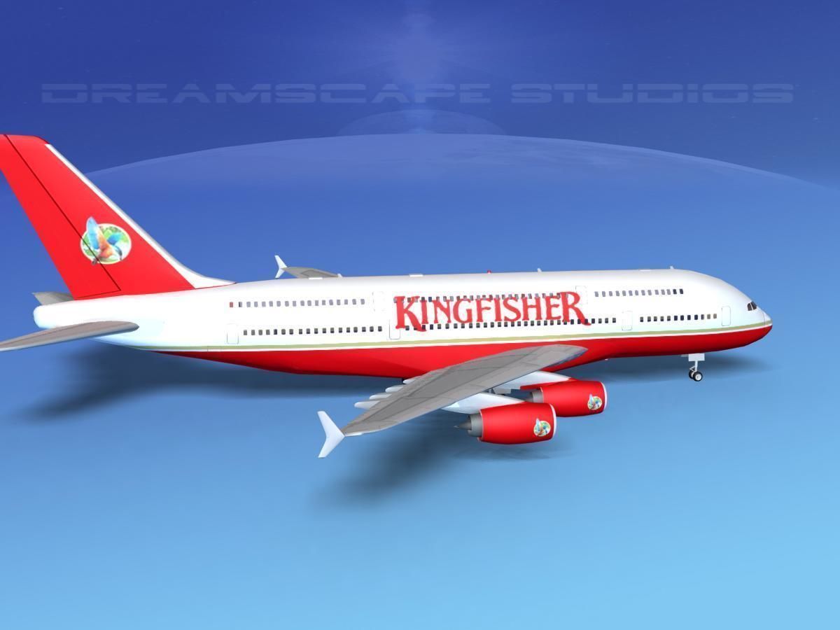 Airbus A380-800 Kingfisher 3D model_5