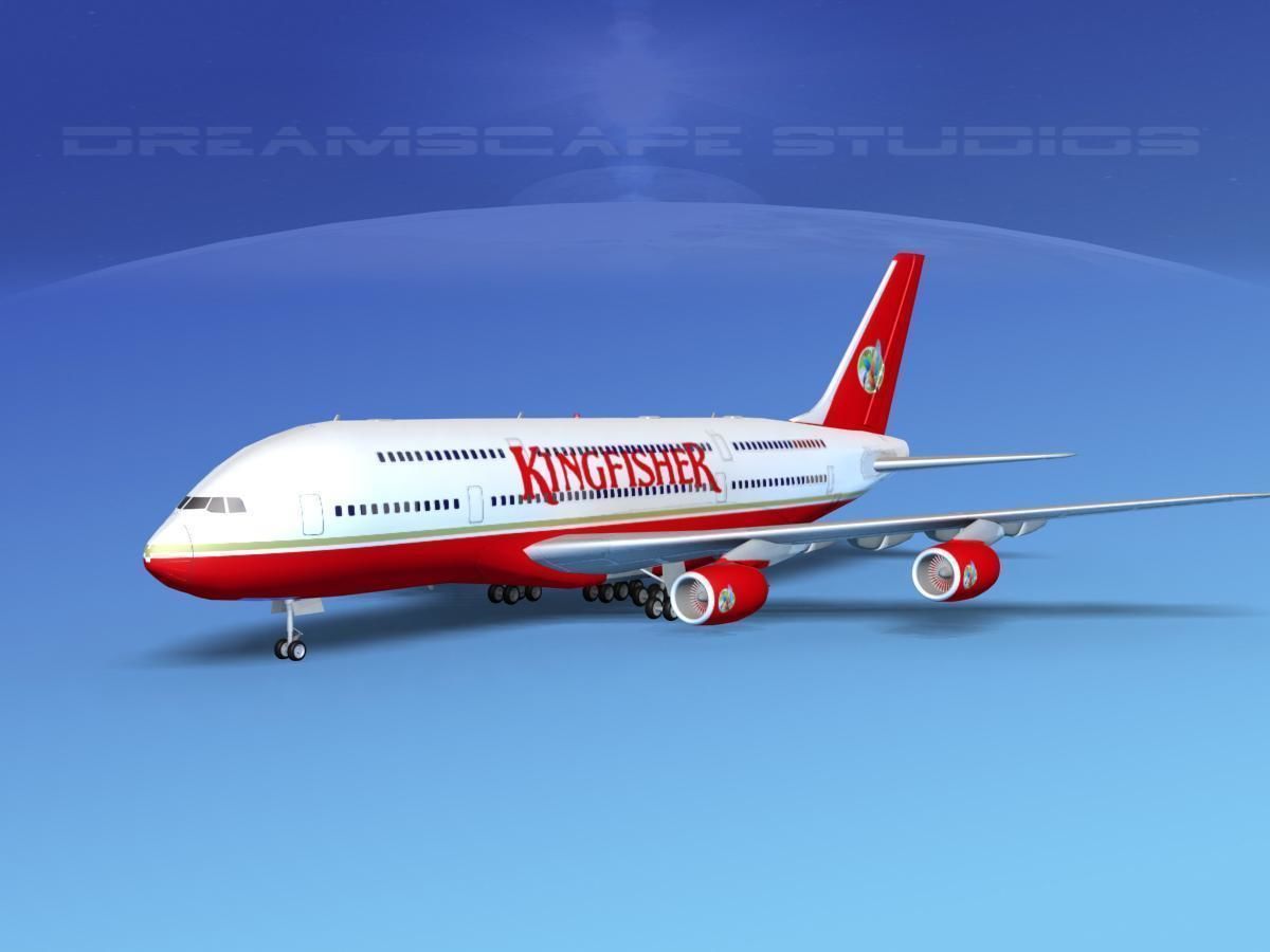 Airbus A380-800 Kingfisher 3D model_1