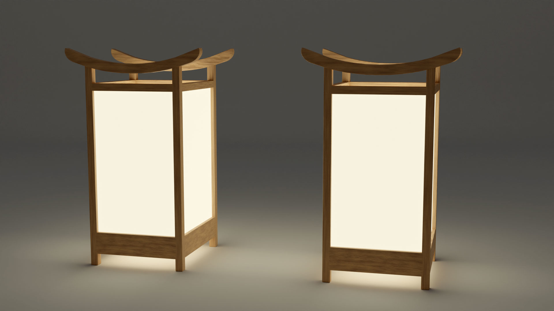 Light Lamp Traditional Asian Style 3D Model Low-poly 3D model_5