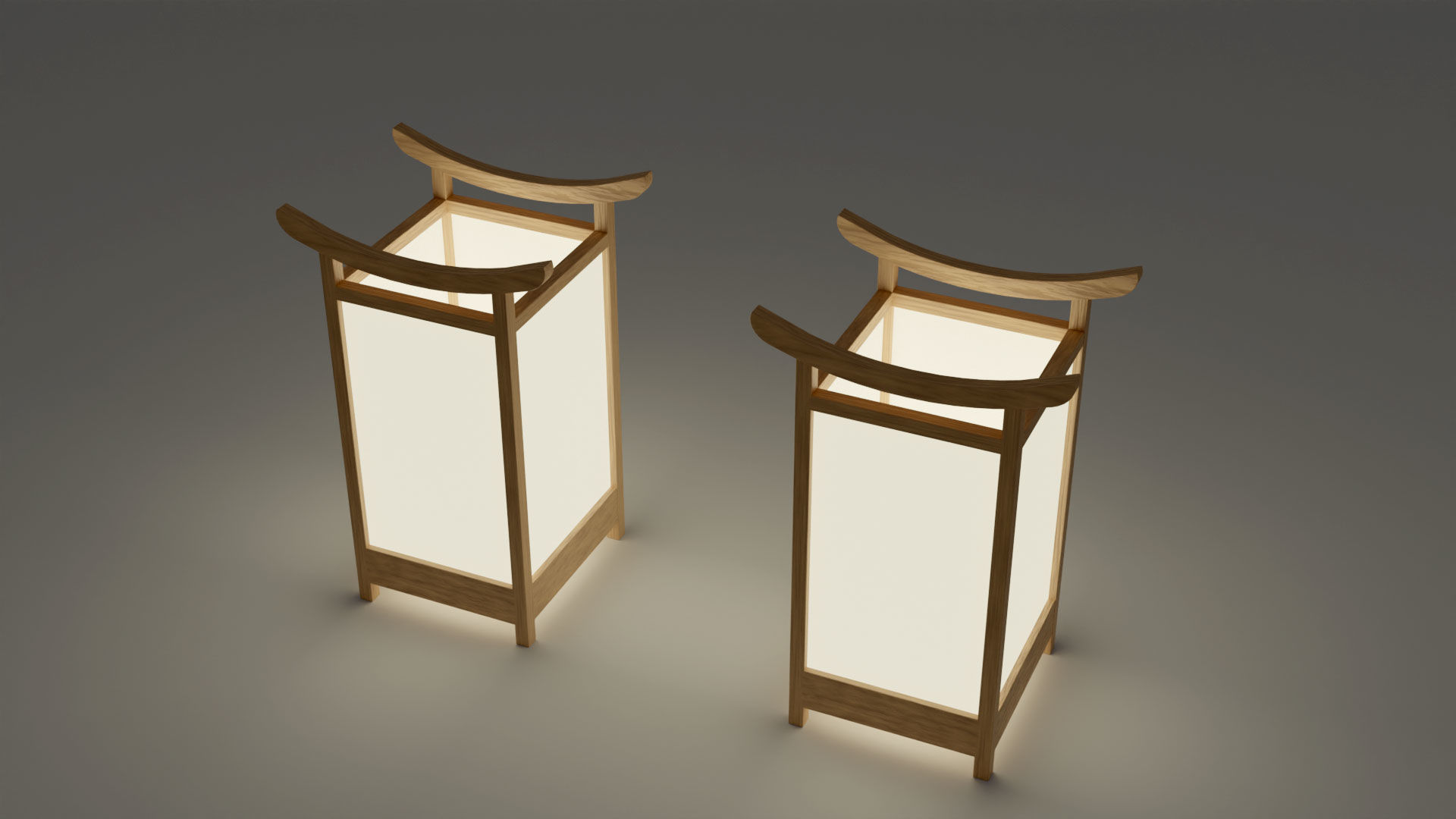 Light Lamp Traditional Asian Style 3D Model Low-poly 3D model_32