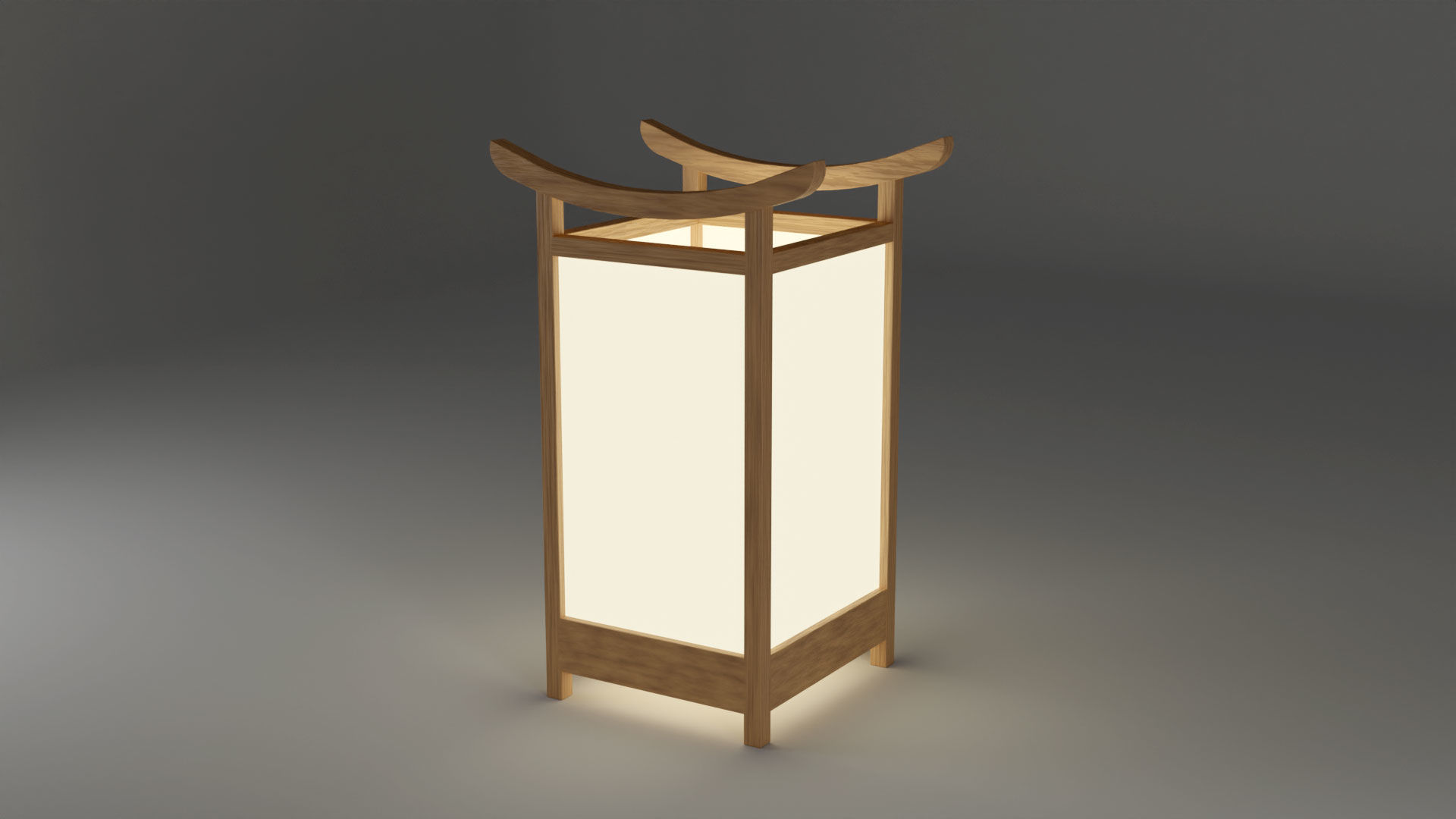Light Lamp Traditional Asian Style 3D Model Low-poly 3D model_2