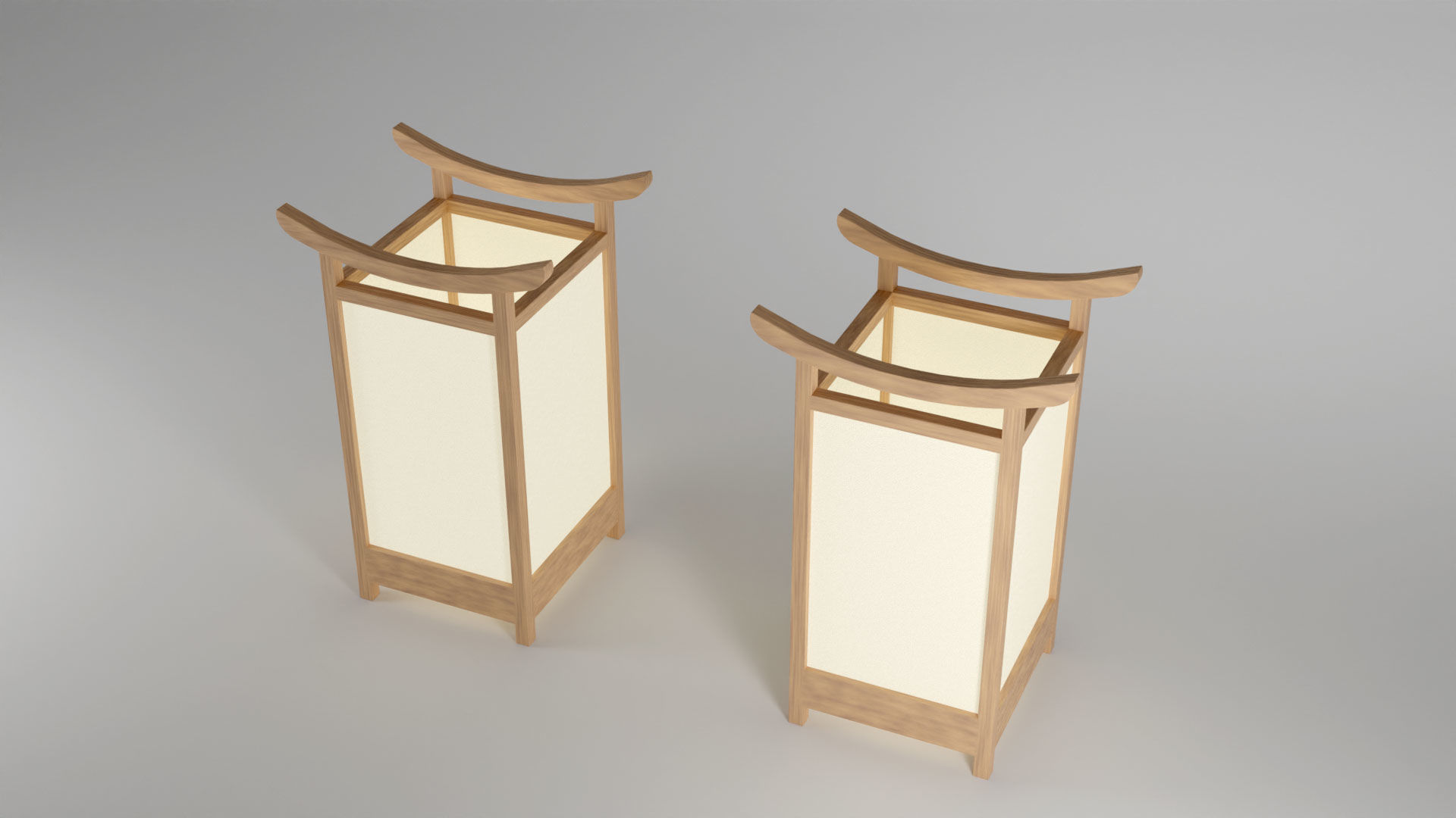 Light Lamp Traditional Asian Style 3D Model Low-poly 3D model_18