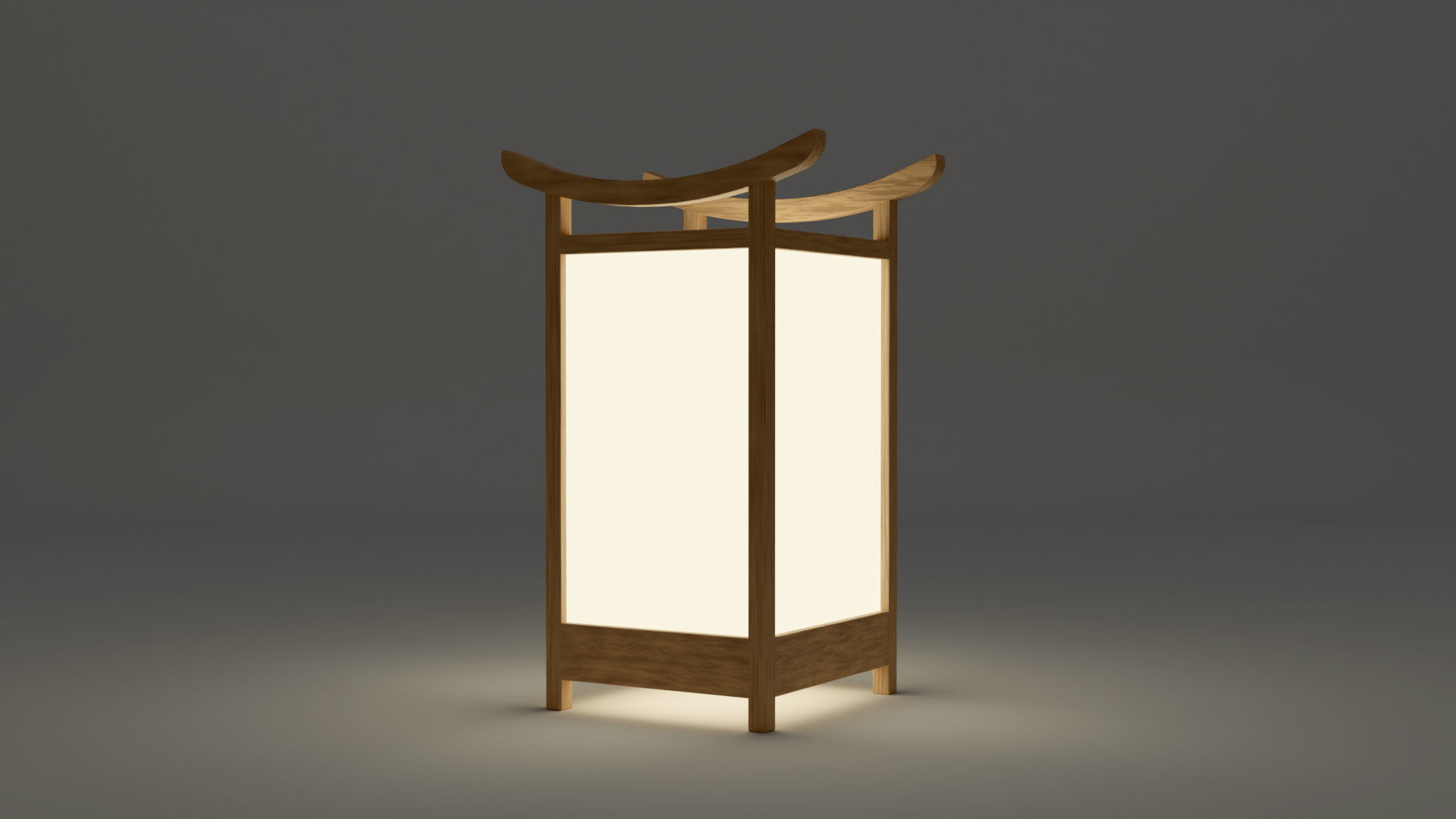 Light Lamp Traditional Asian Style 3D Model Low-poly 3D model_27