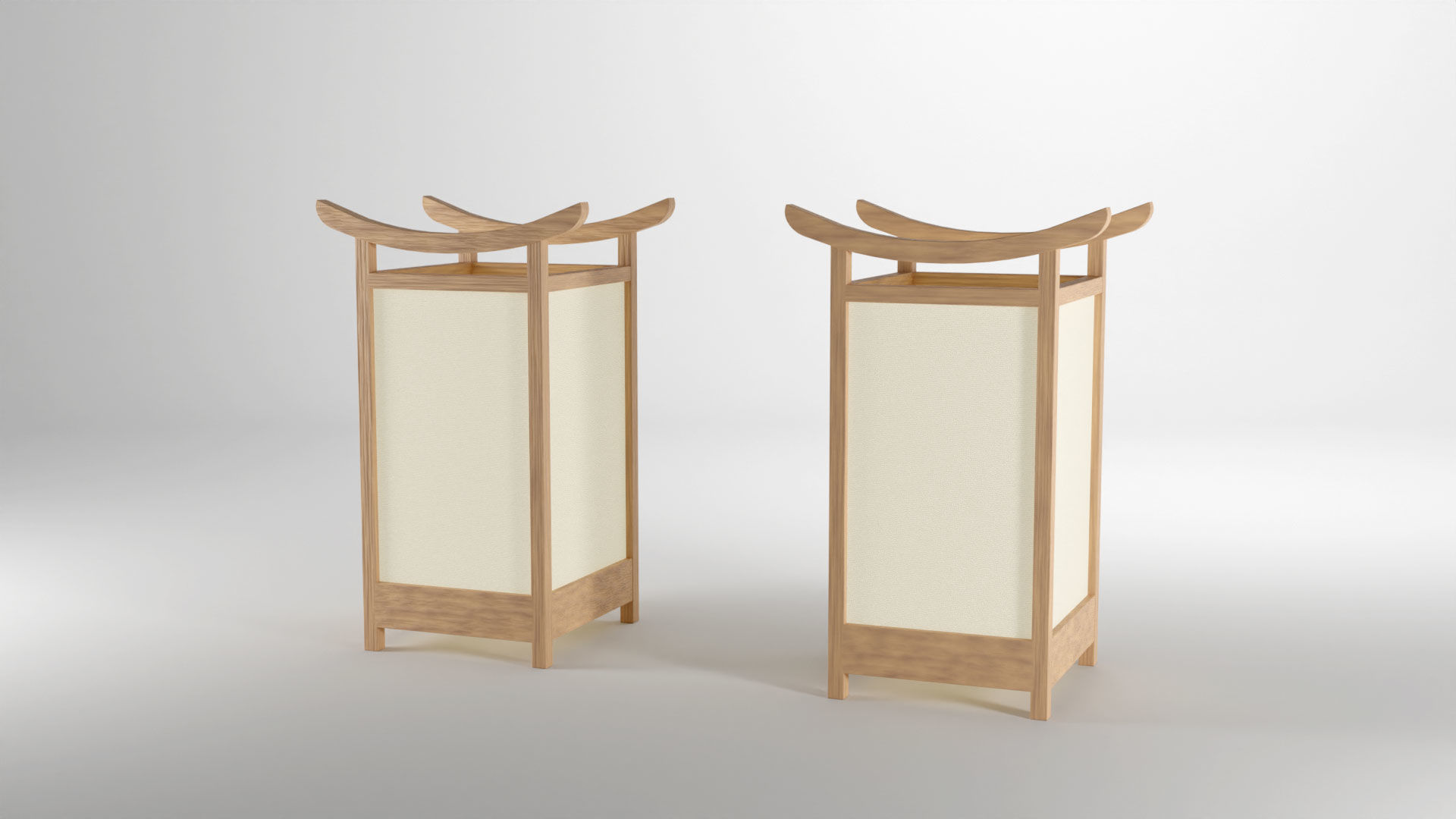 Light Lamp Traditional Asian Style 3D Model Low-poly 3D model_8