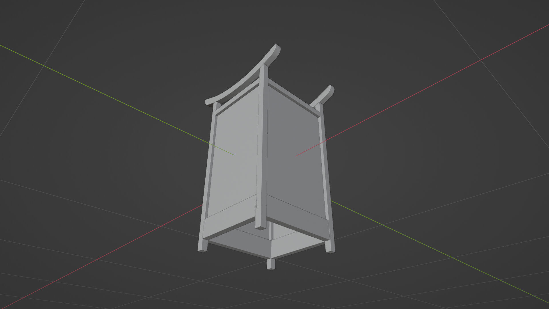 Light Lamp Traditional Asian Style 3D Model Low-poly 3D model_35