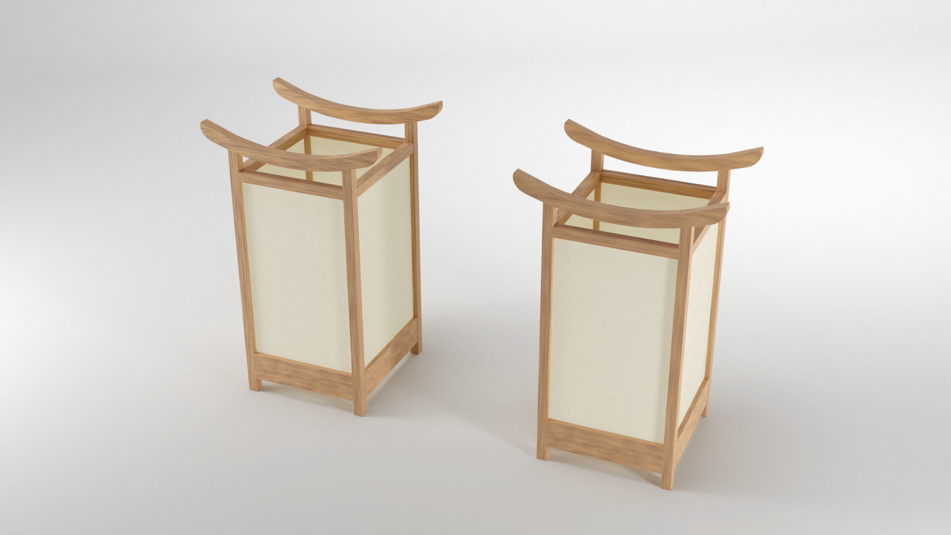 Light Lamp Traditional Asian Style 3D Model Low-poly 3D model_16