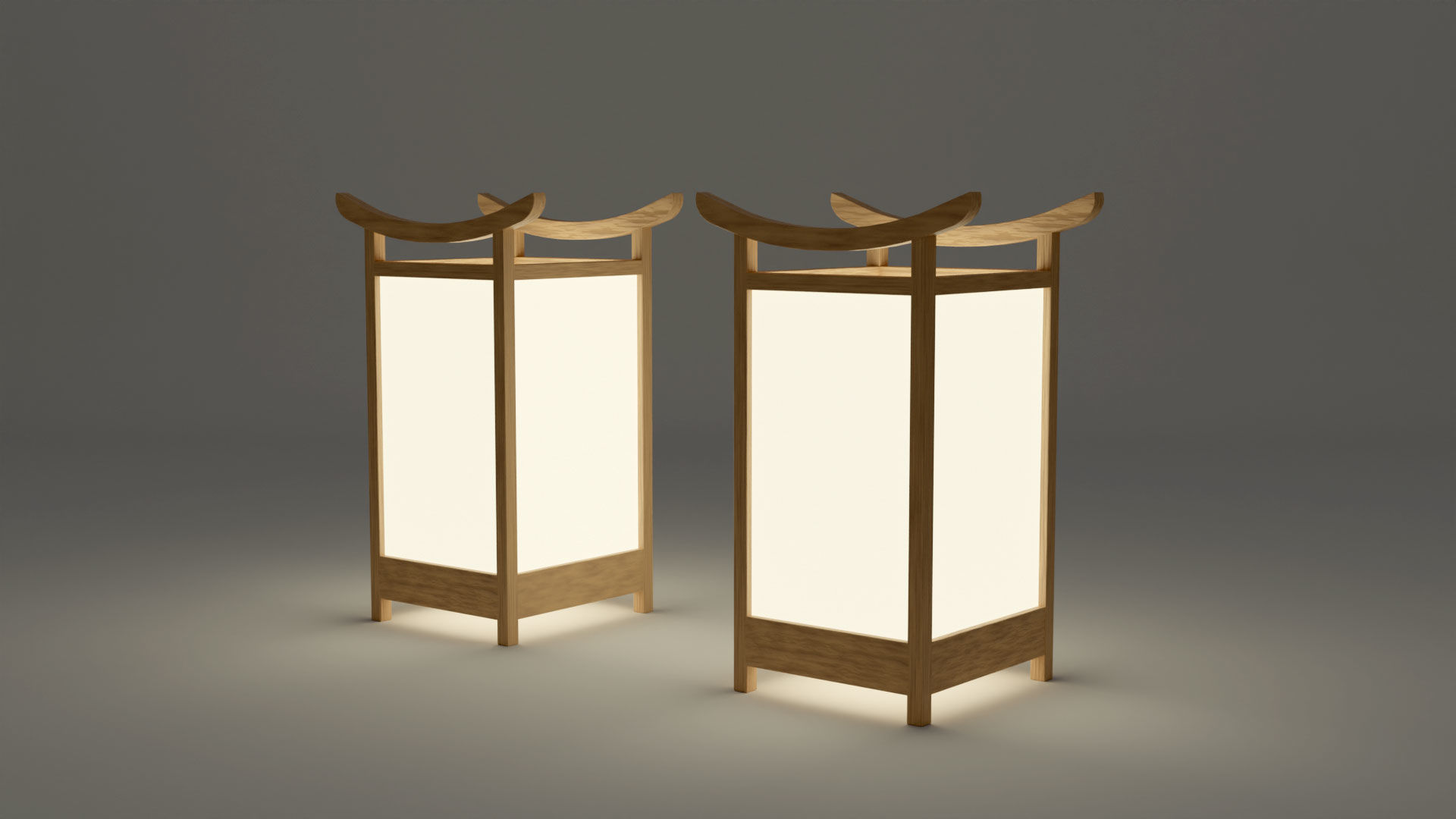 Light Lamp Traditional Asian Style 3D Model Low-poly 3D model_30