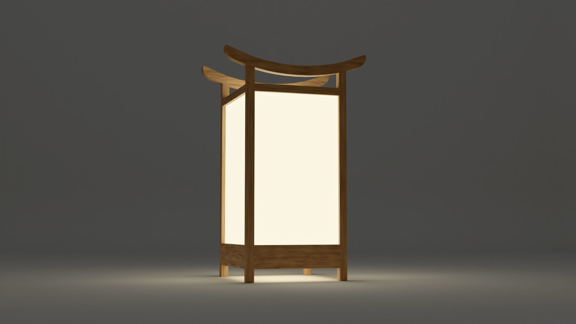 Light Lamp Traditional Asian Style 3D Model Low-poly 3D model_4