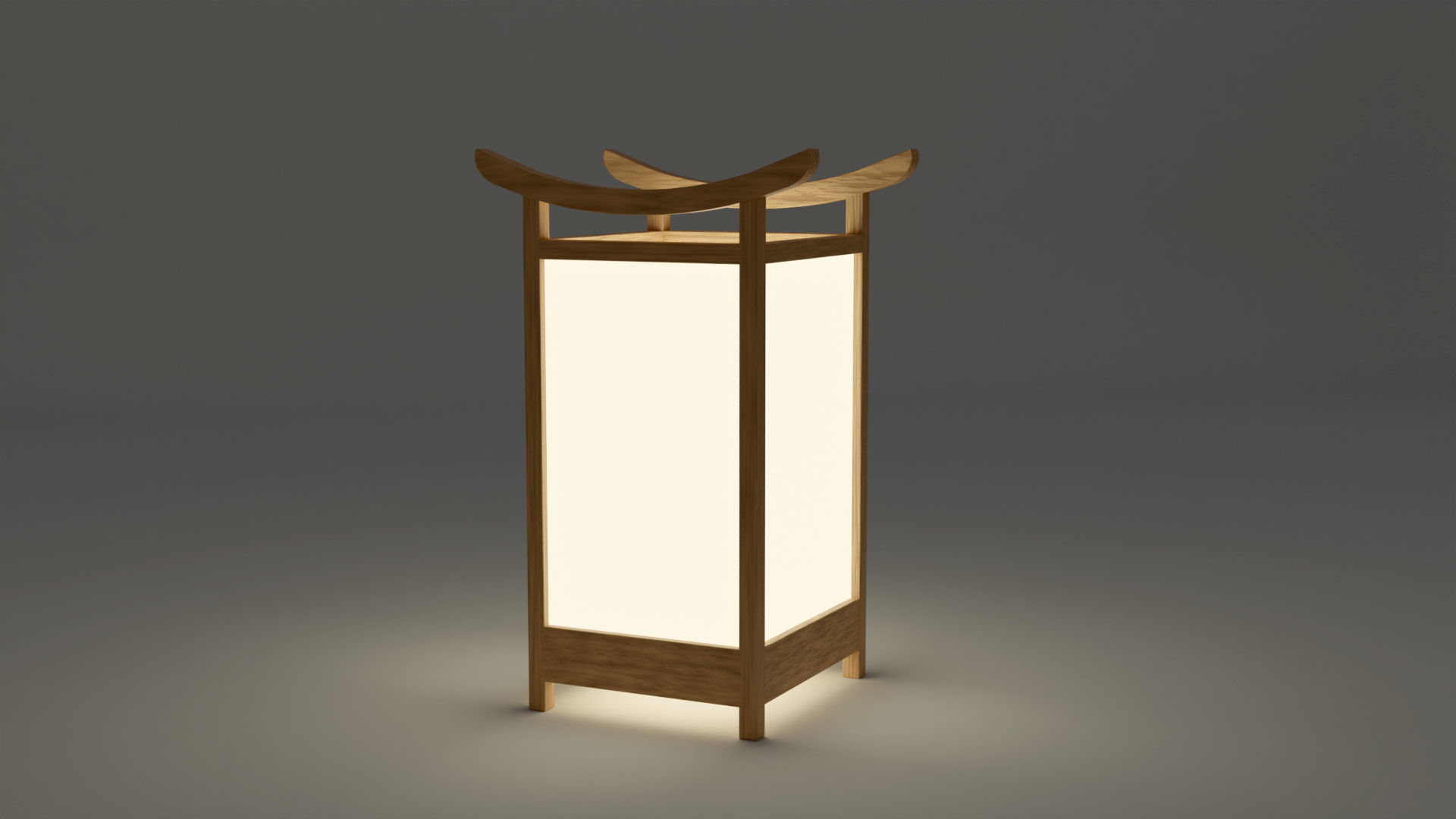 Light Lamp Traditional Asian Style 3D Model Low-poly 3D model_25
