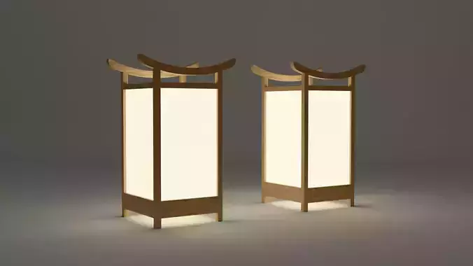 Light Lamp Traditional Asian Style 3D Model Low-poly 3D model
