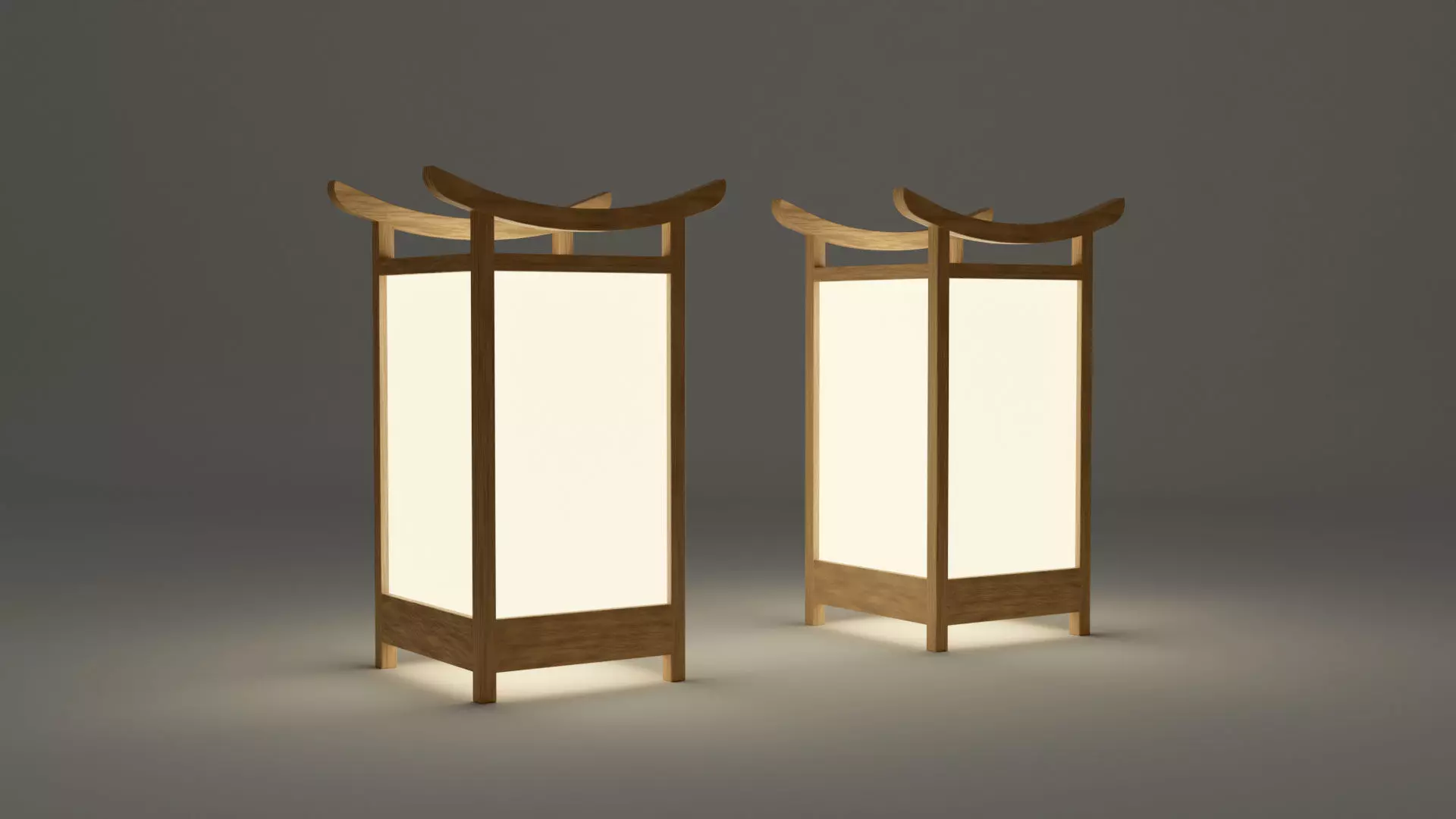 Light Lamp Traditional Asian Style 3D Model Low-poly 3D model_0
