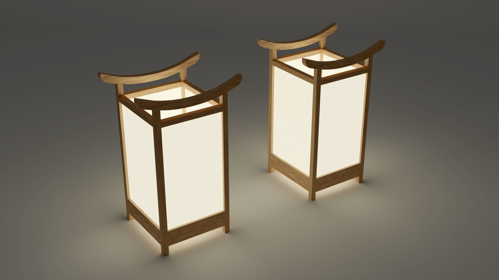 Light Lamp Traditional Asian Style 3D Model Low-poly 3D model_17