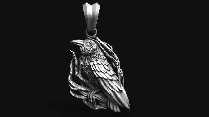 Crow pendant 
