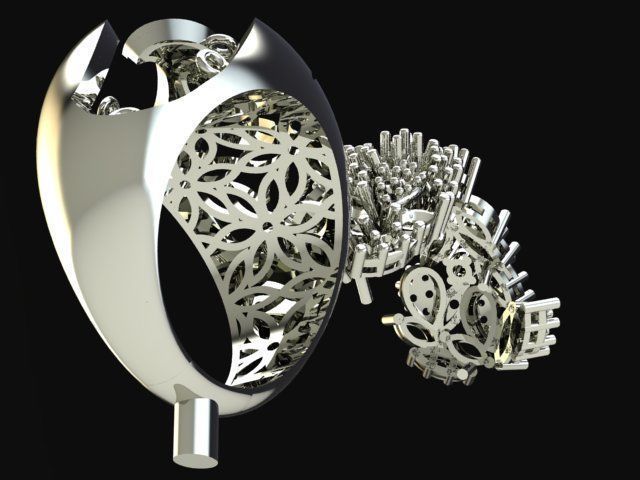 Women ring  3D print model_13