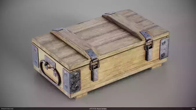 Wooden military ammo box case crate