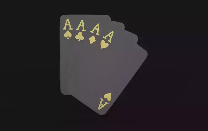 Black Playing Cards 3D model