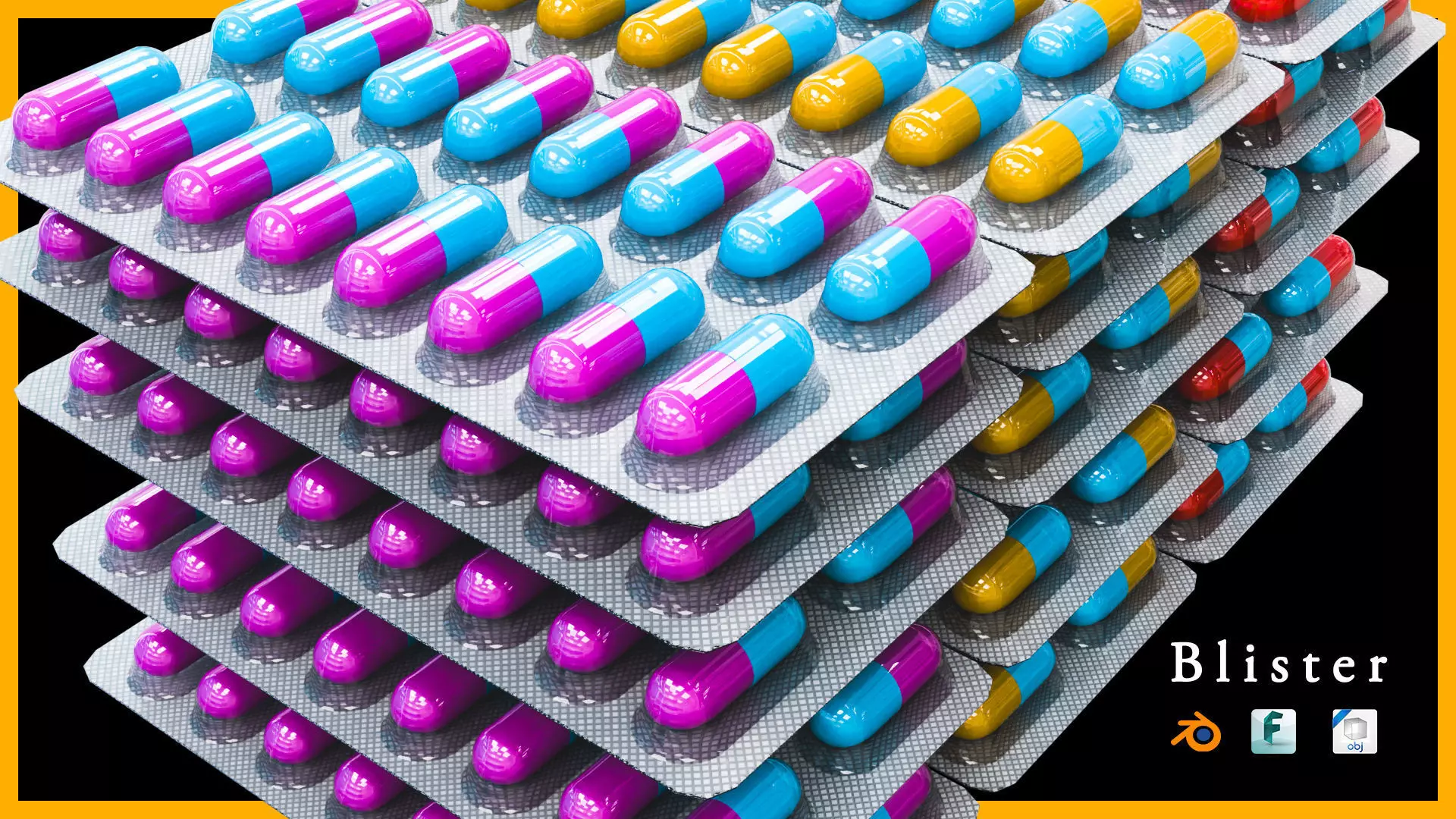 Antibiotics Blister Pills Blister Drugs Low-poly 3D model