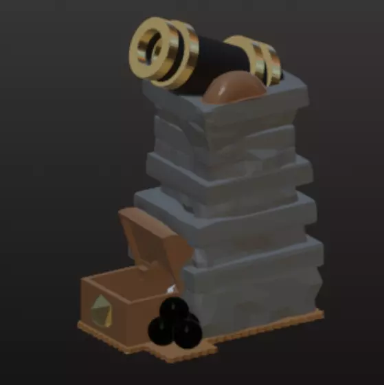 Pirate Cannon Dice Tower 3D print model_0