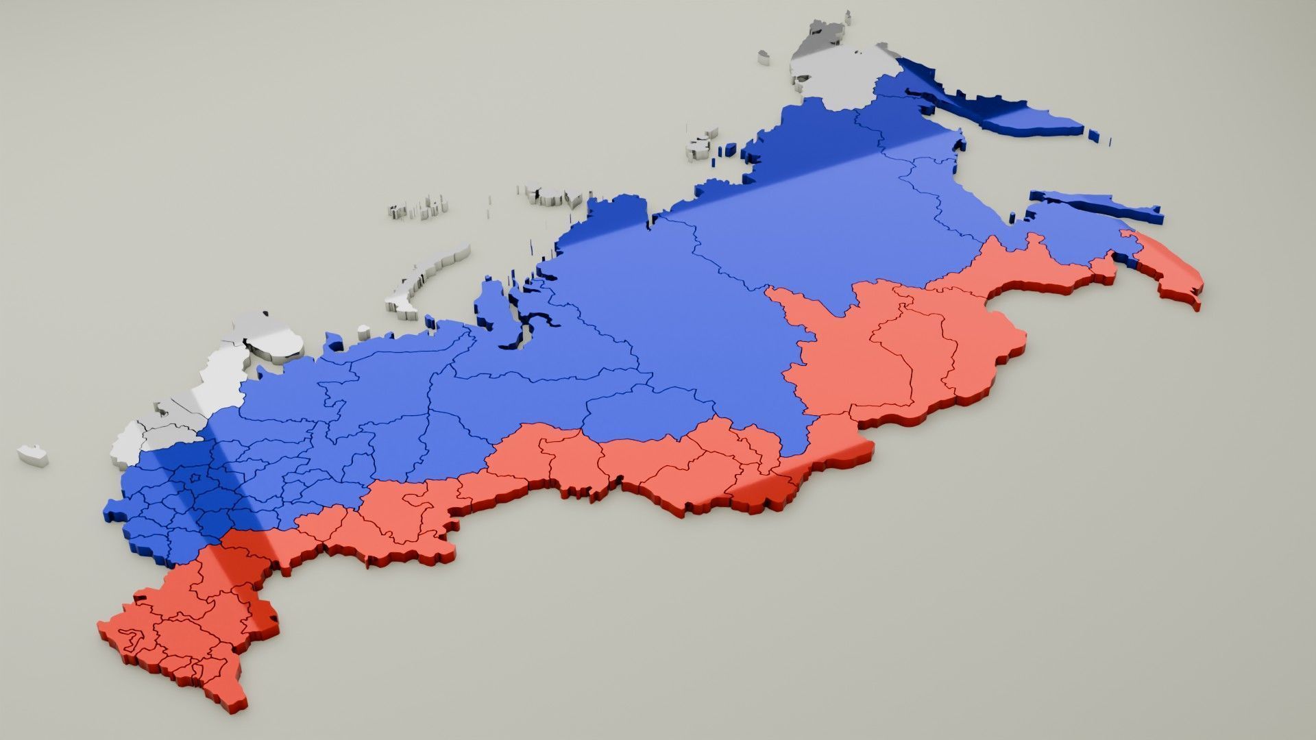 Russia map in 3D 3D model_2