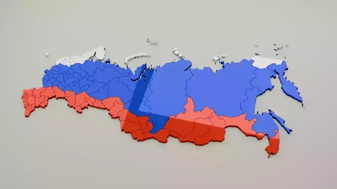 Russia map in 3D 3D model