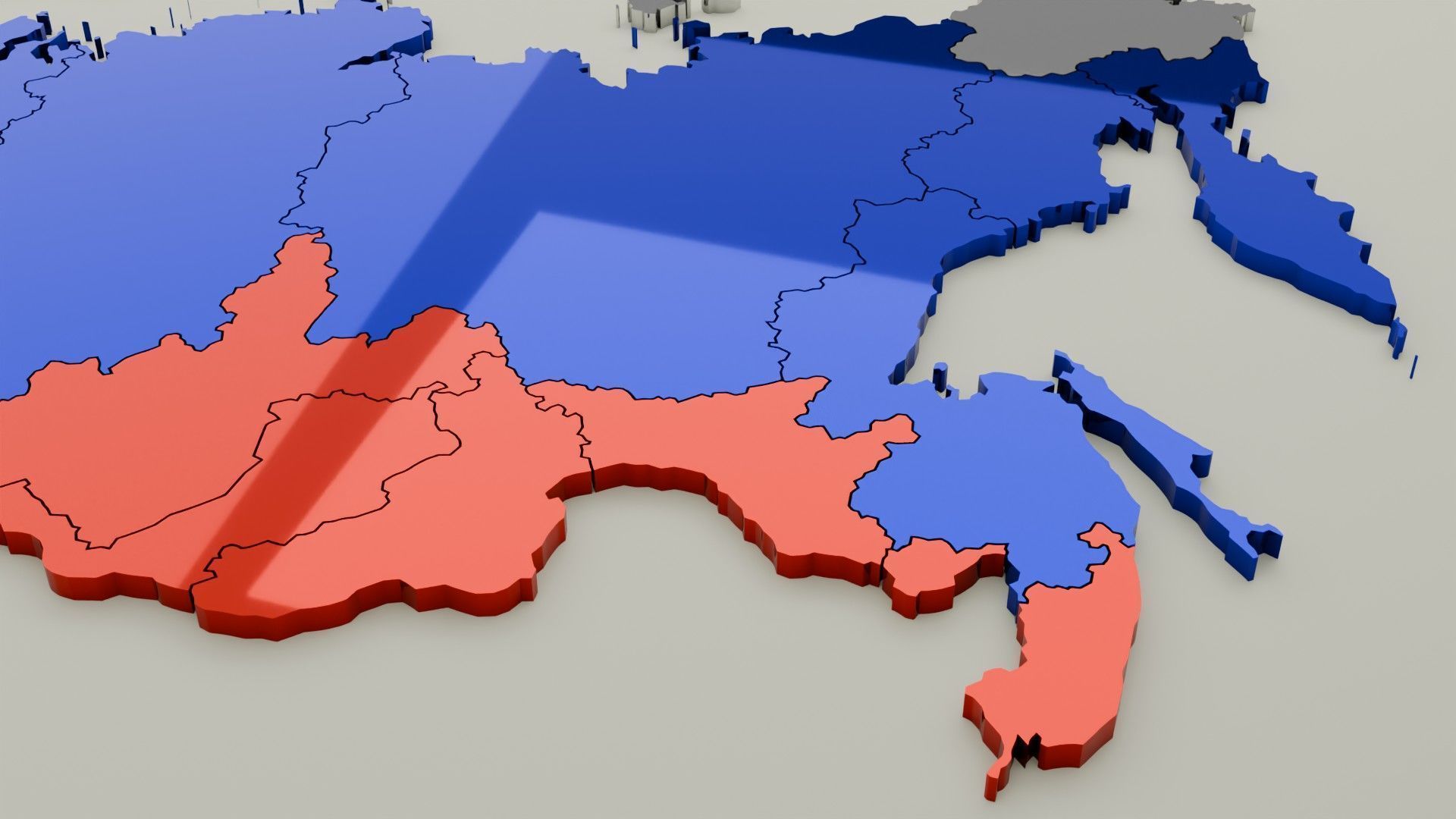 Russia map in 3D 3D model_1