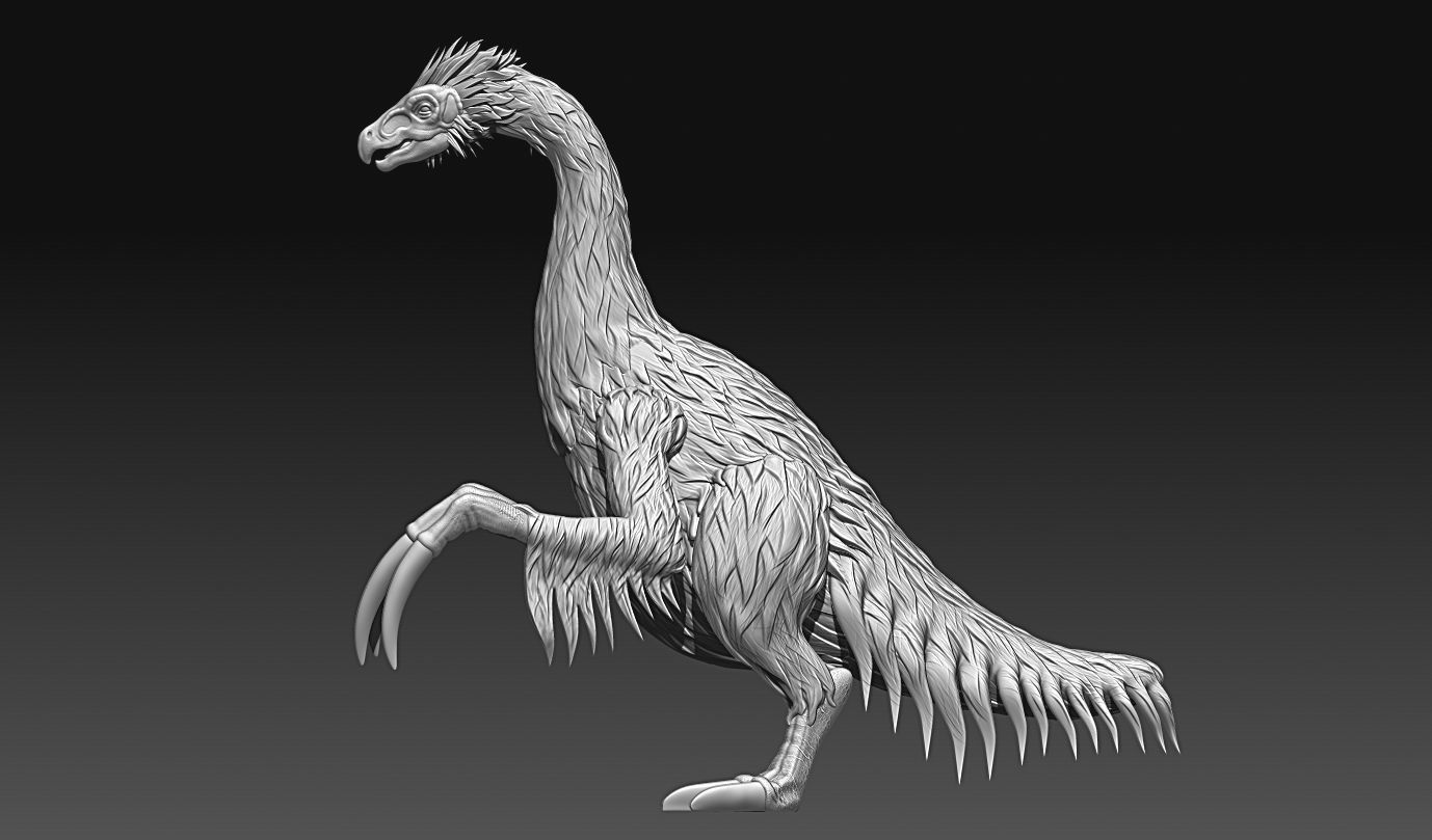 therizinosaurus 3D print model_5