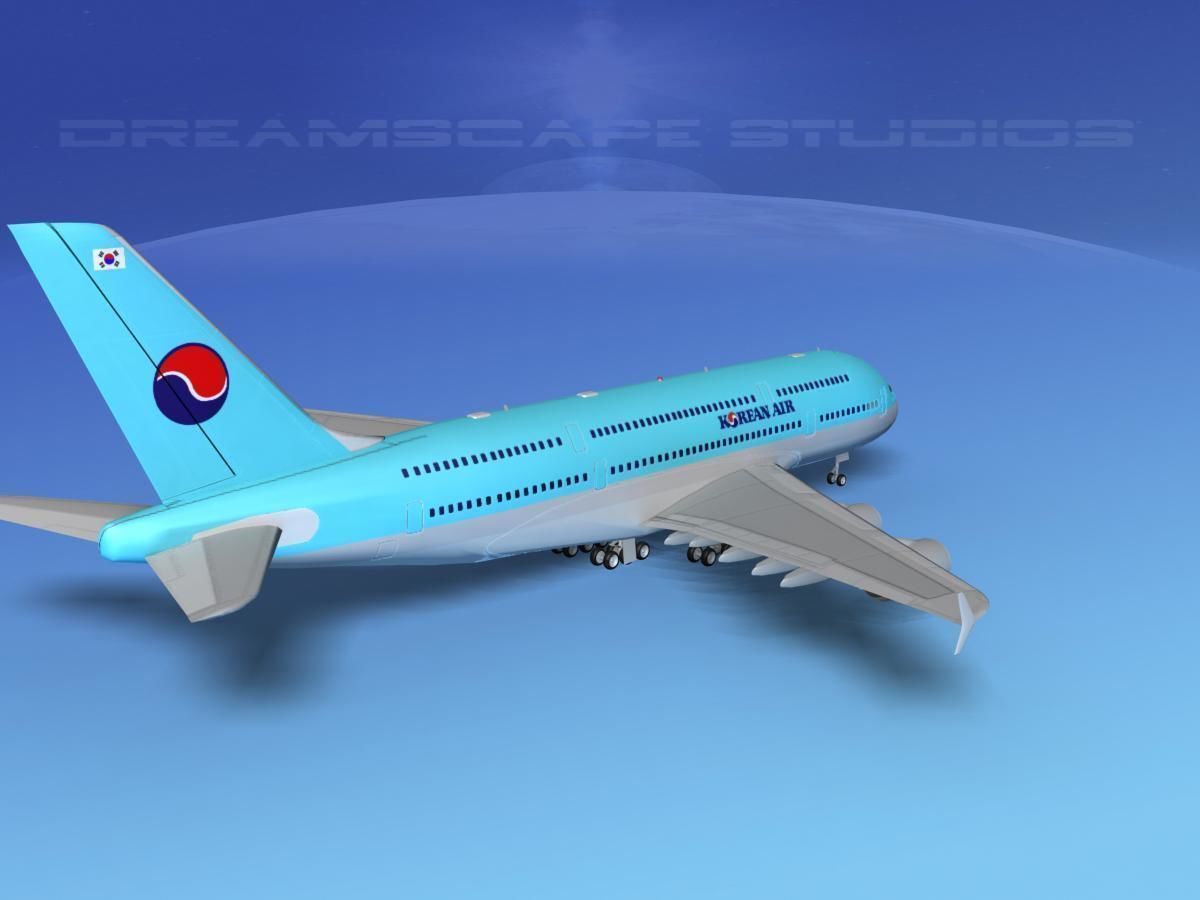 Airbus A380-800 Korean Air 3D model_6