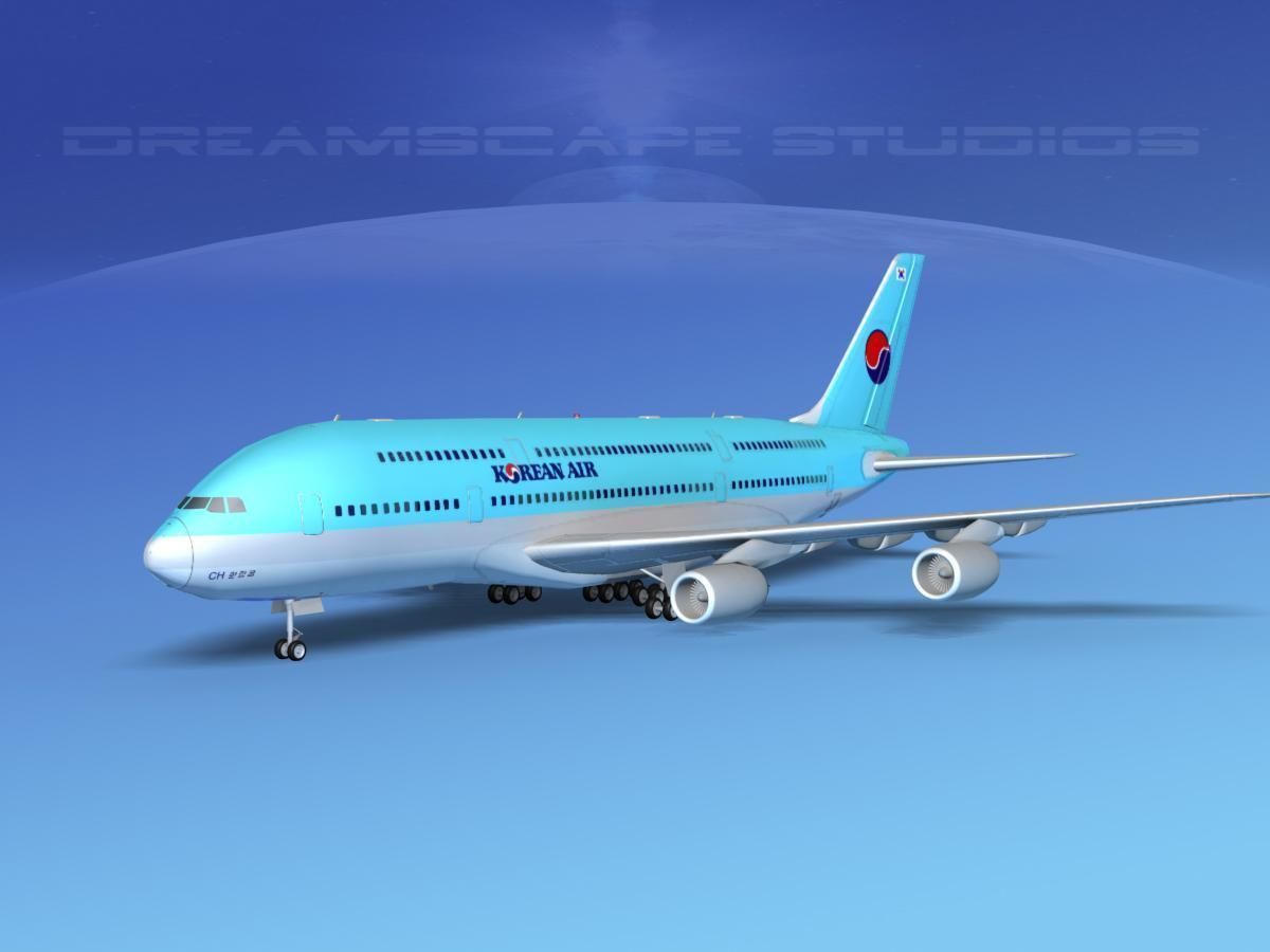 Airbus A380-800 Korean Air 3D model_1