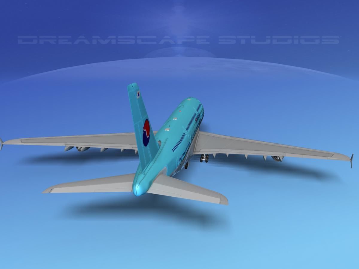 Airbus A380-800 Korean Air 3D model_7
