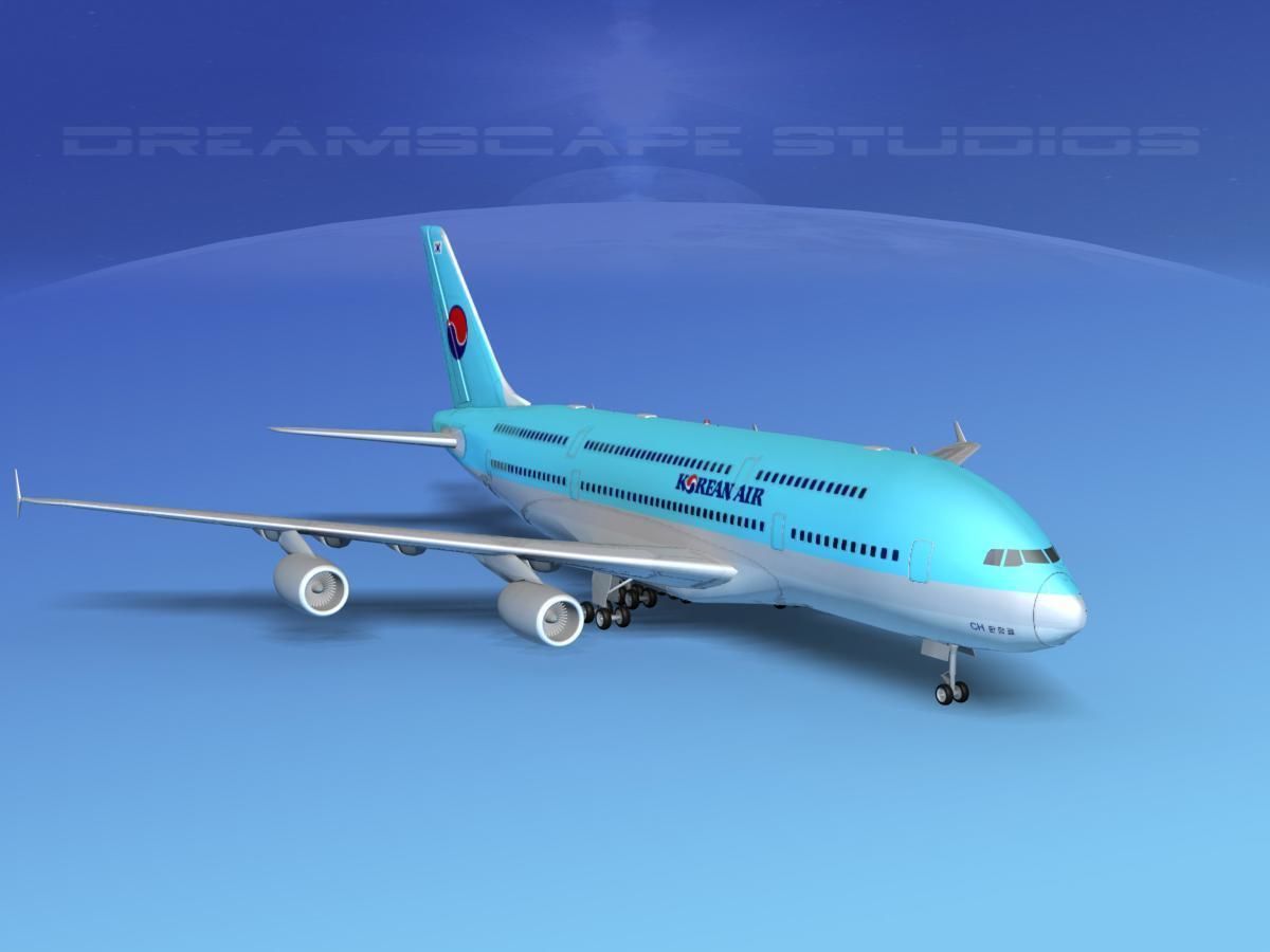 Airbus A380-800 Korean Air 3D model_3