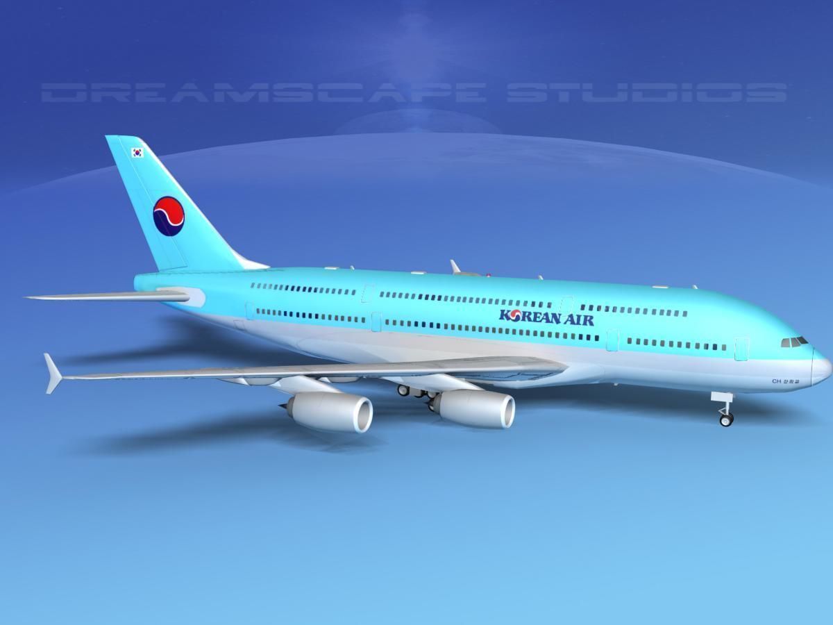 Airbus A380-800 Korean Air 3D model_4