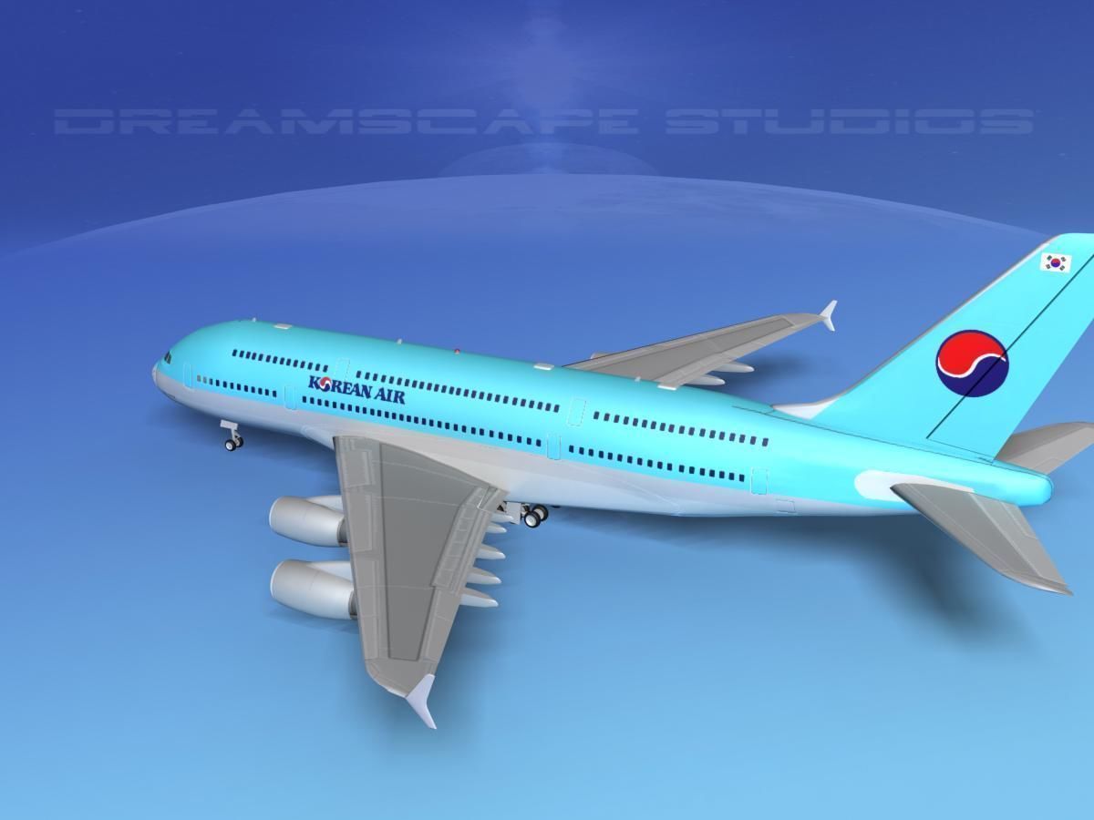 Airbus A380-800 Korean Air 3D model_9