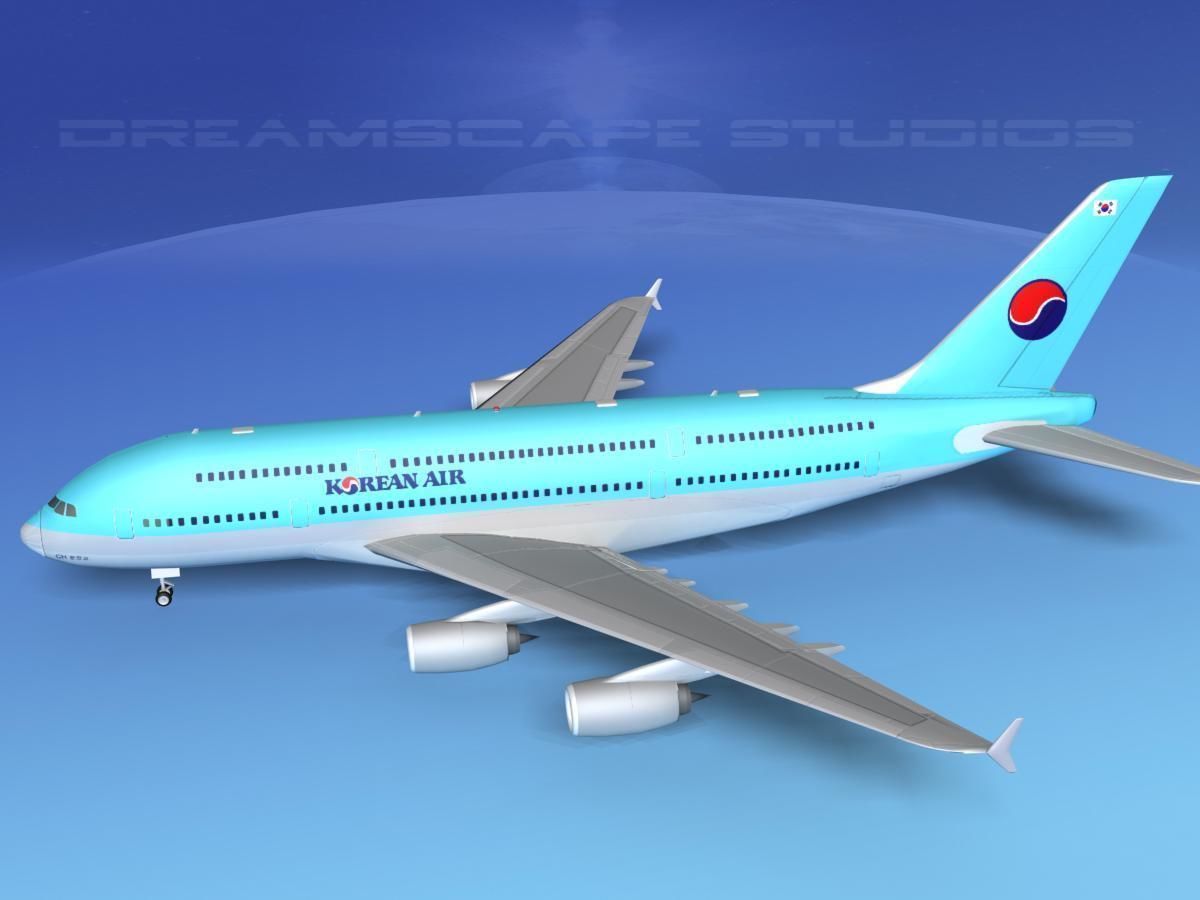 Airbus A380-800 Korean Air 3D model_10