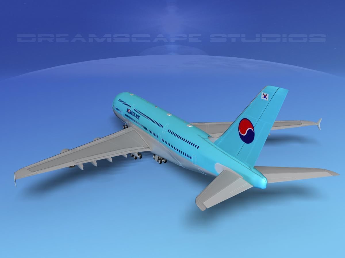 Airbus A380-800 Korean Air 3D model_8