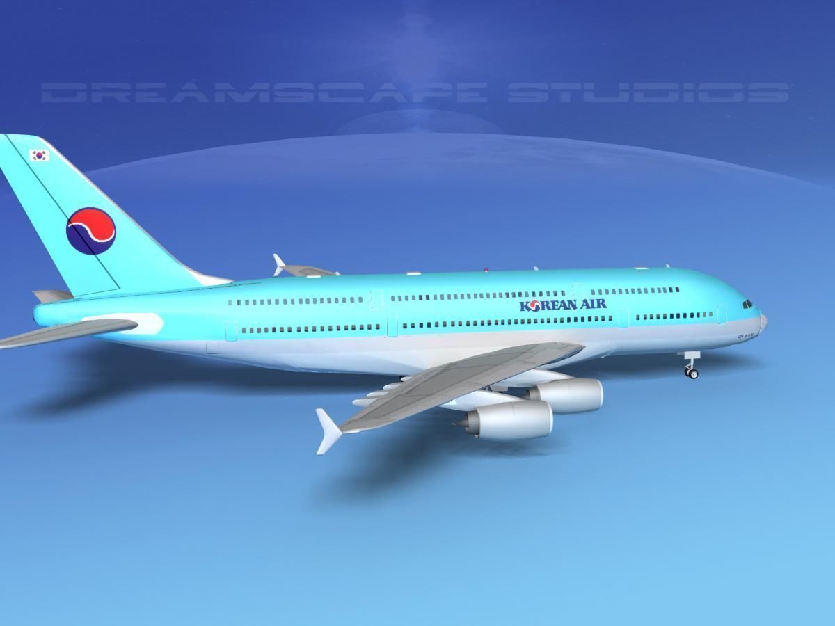 Airbus A380-800 Korean Air 3D model_5