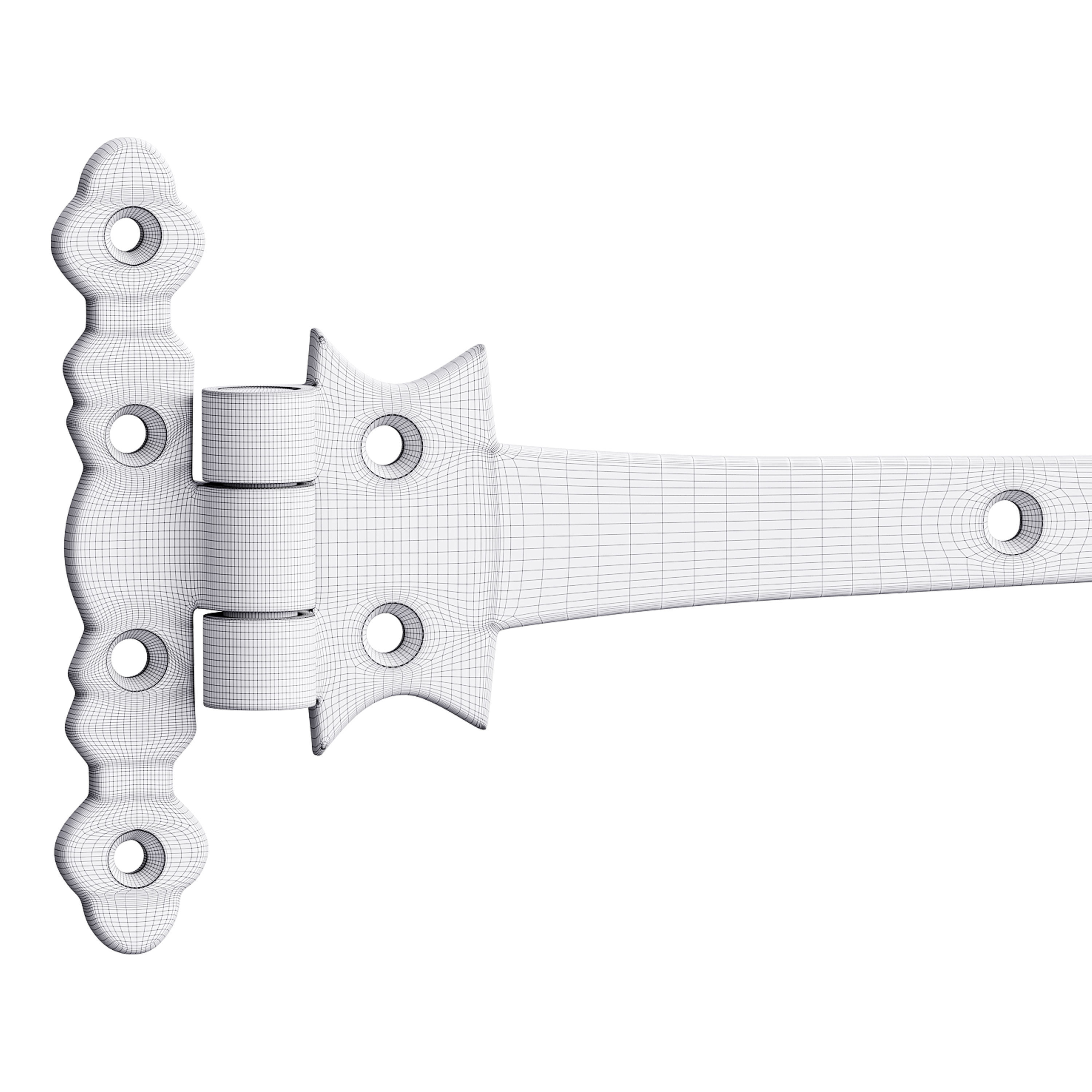 Black Wrought Iron Strap 3D model_14