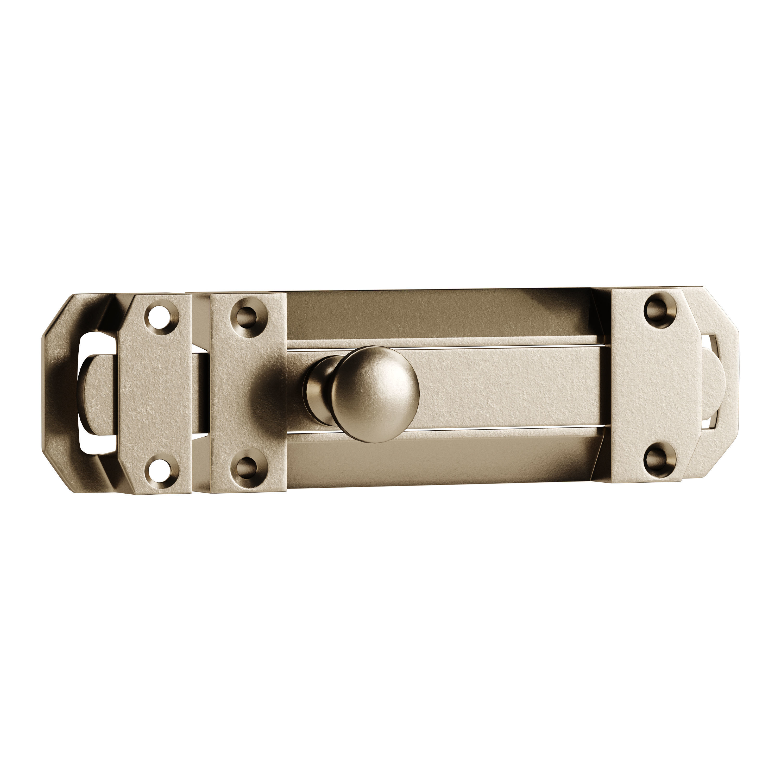 Brass Slide Bolt Door Latch 3D model_2