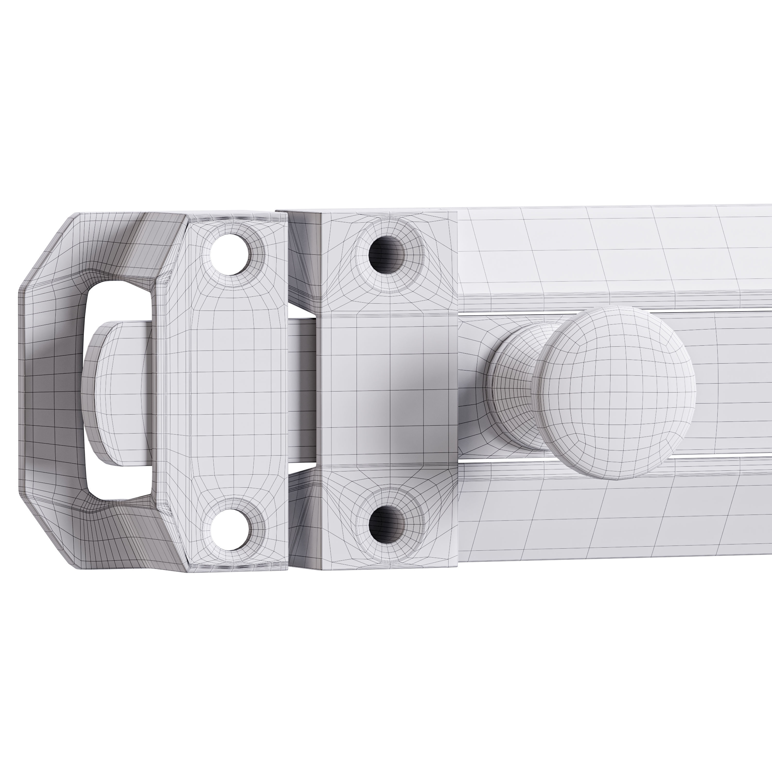 Brass Slide Bolt Door Latch 3D model_14