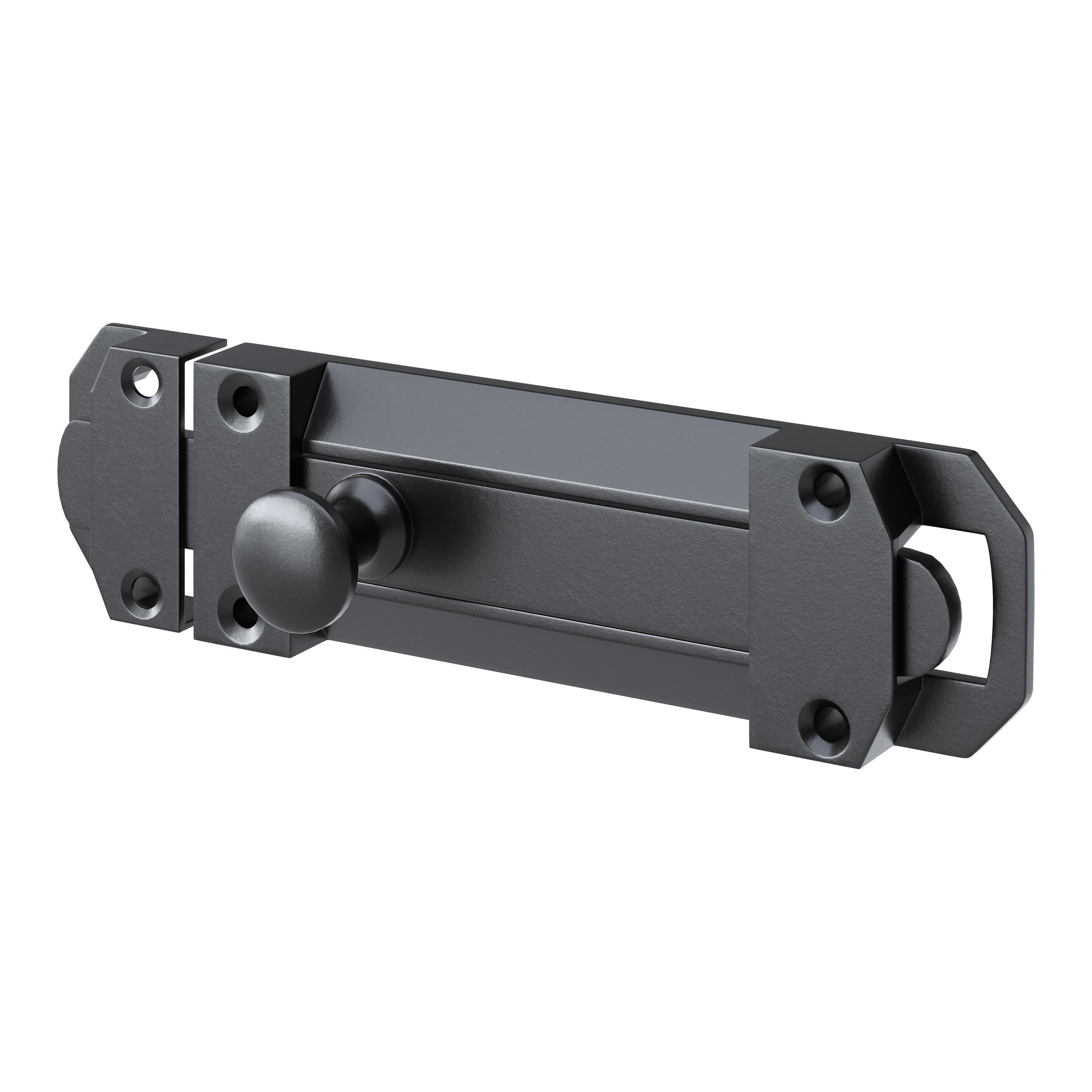 Brass Slide Bolt Door Latch 3D model_5